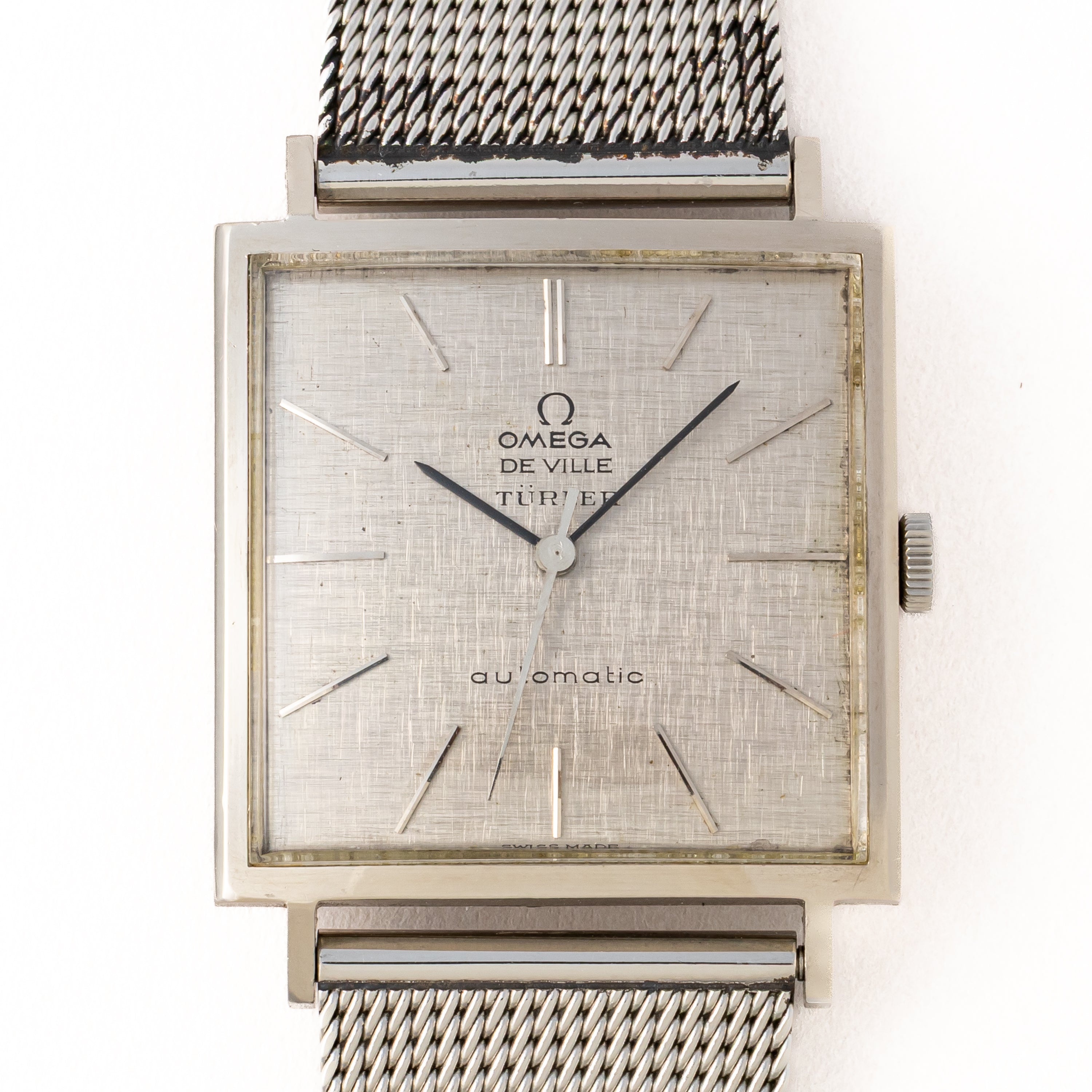 オメガ 18金無垢ホワイトゴールド デ・ヴィル 自動巻き 1964年製 チューラーダブルネーム スクエアケース