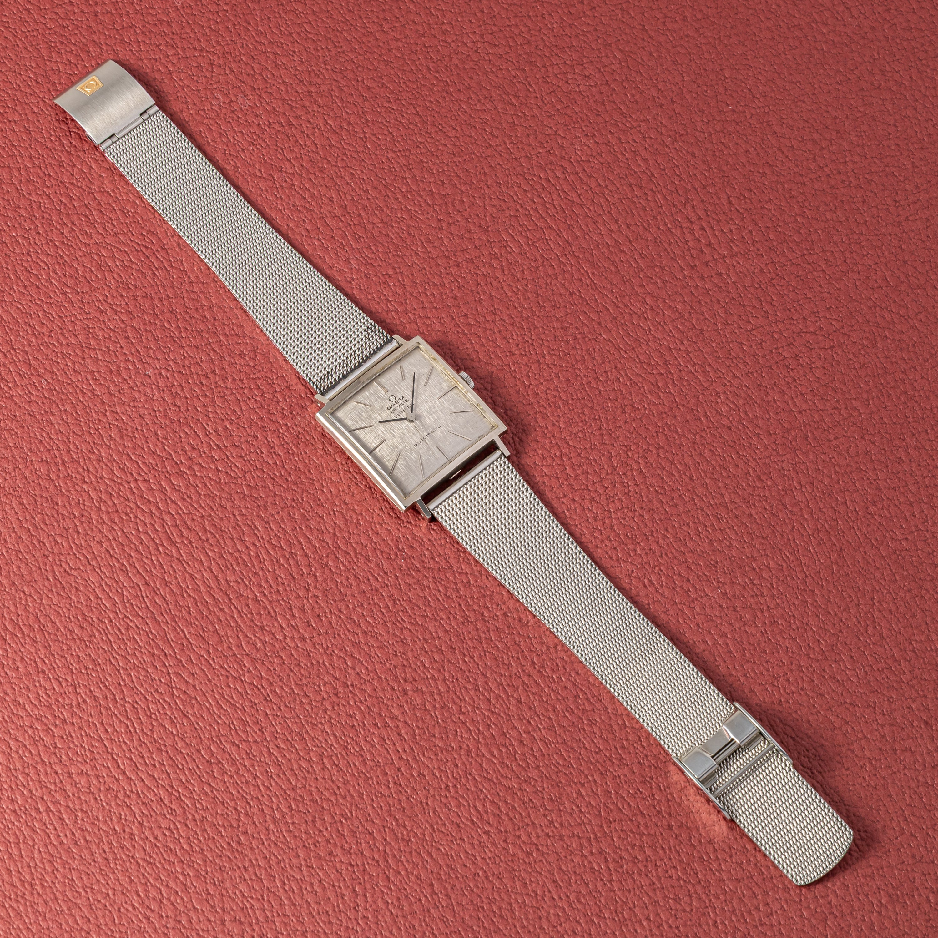 オメガ 18金無垢ホワイトゴールド デ・ヴィル 自動巻き 1964年製 チューラーダブルネーム スクエアケース