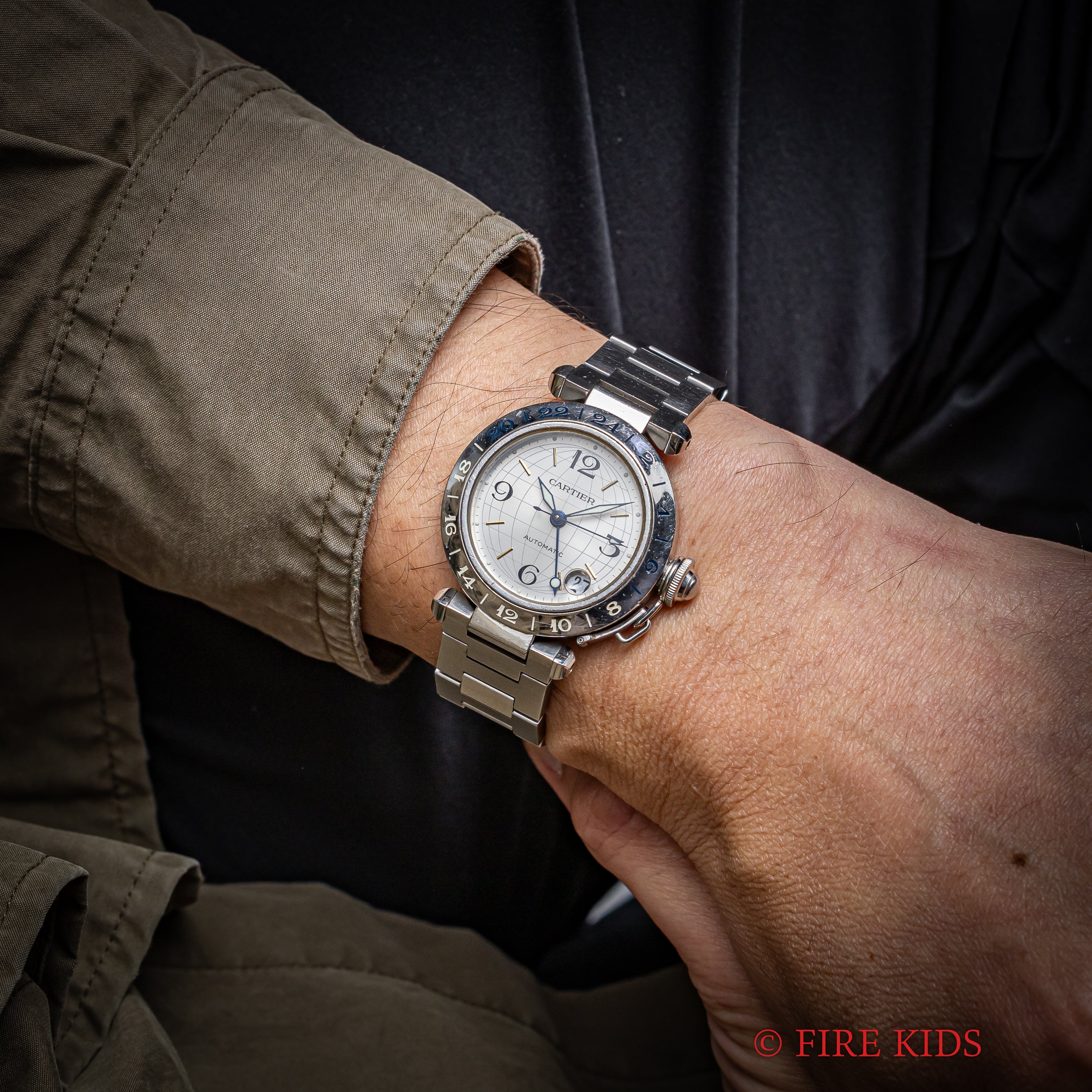 カルティエ パシャC メリディアン 2000年代製 Ref.2377 GMT シルバーダイヤル