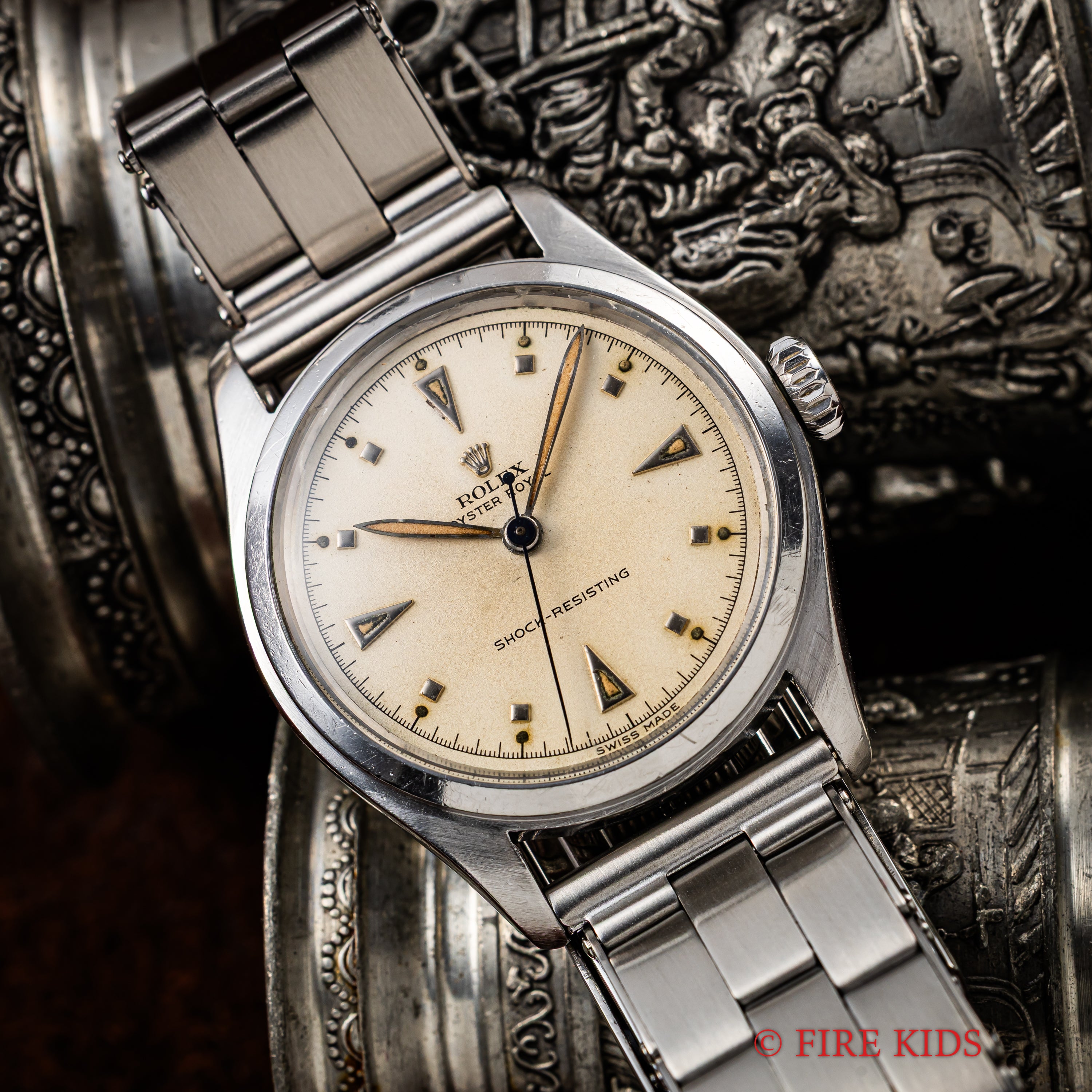 ロレックス オイスター ローヤル 1951年製 Ref.6144 手巻 スーパーオイスターリューズ PEブレス