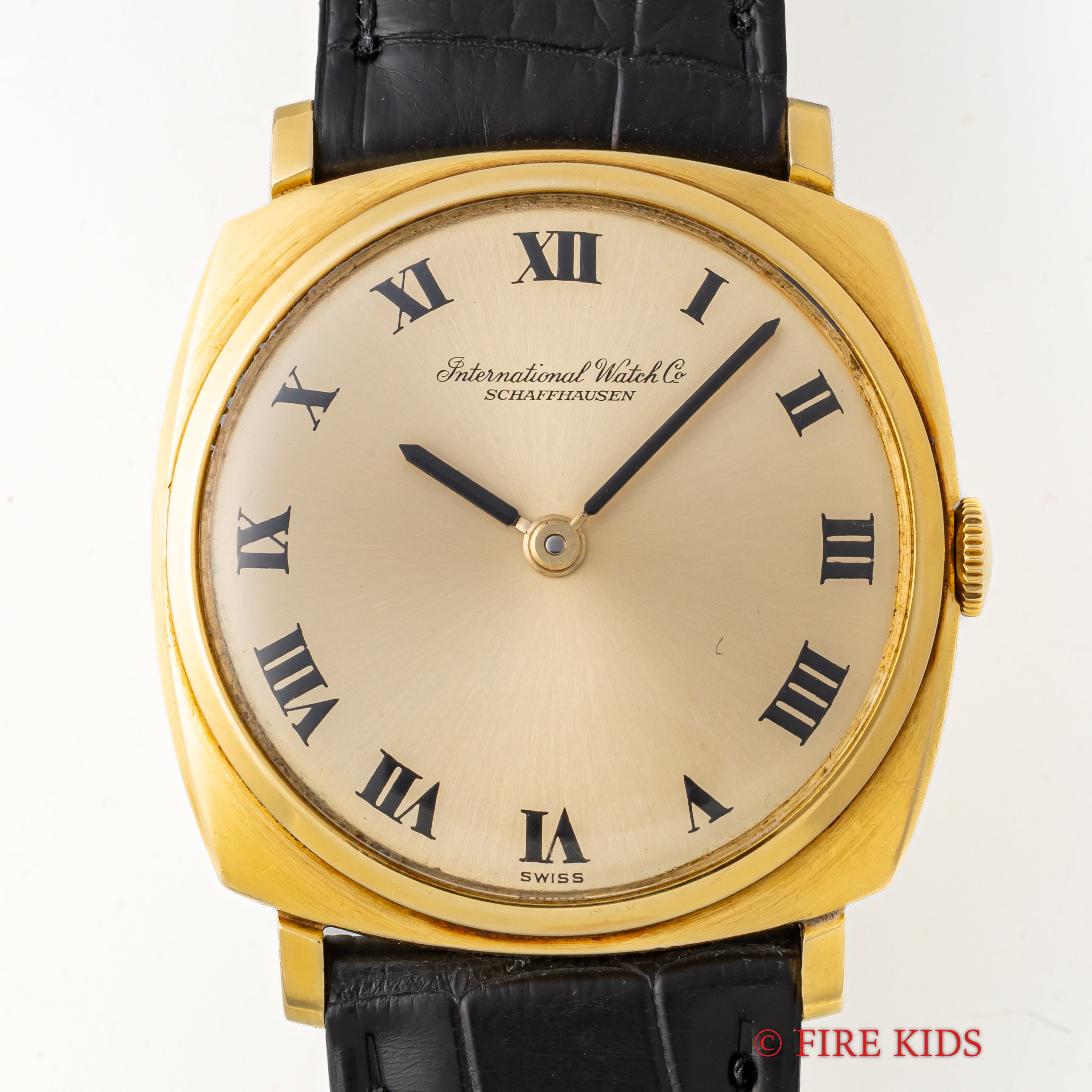 IWC 18金無垢 クッションケース 1966年製 ローマンダイヤル 手巻き Cal.422