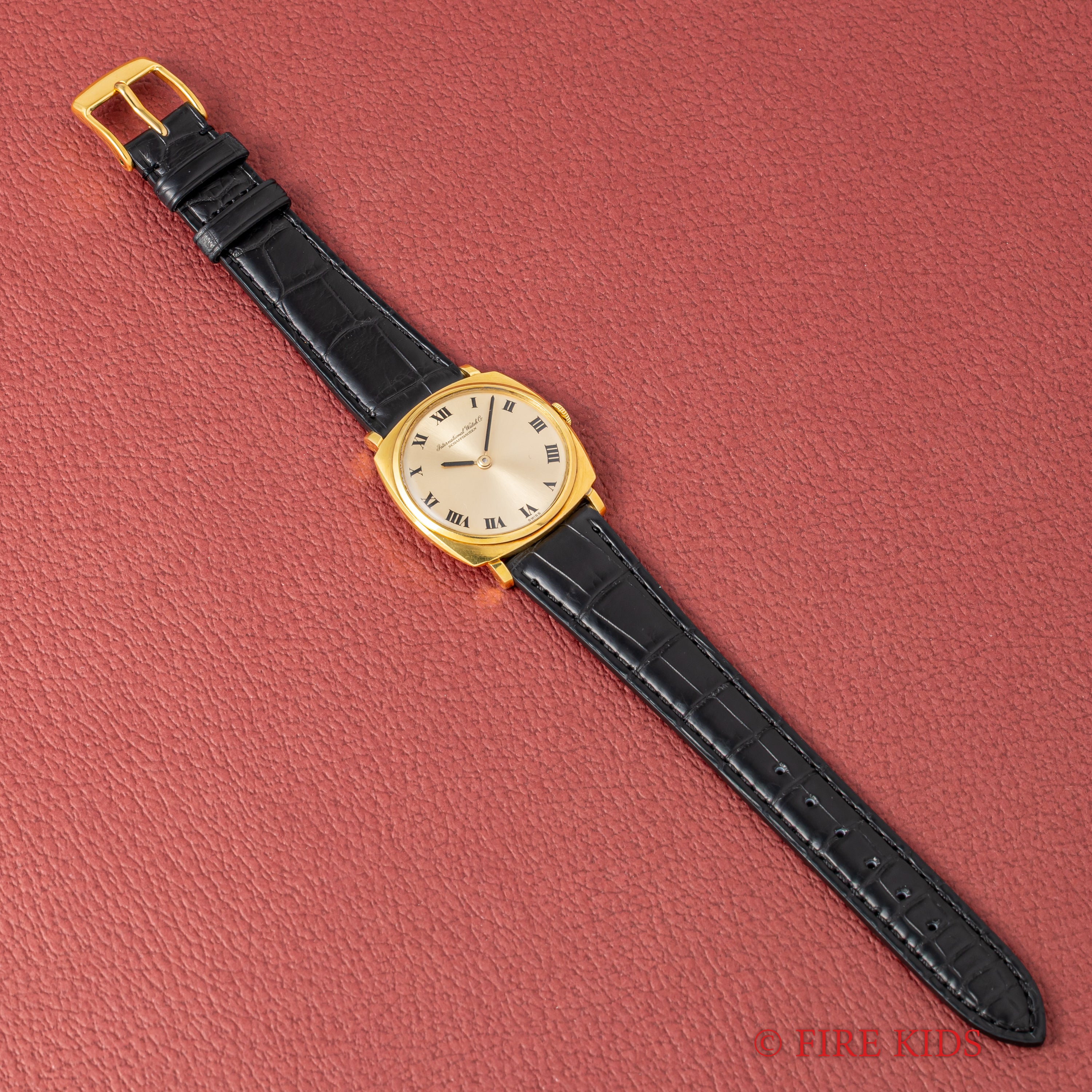 IWC 18金無垢 クッションケース 1966年製 ローマンダイヤル 手巻き Cal.422