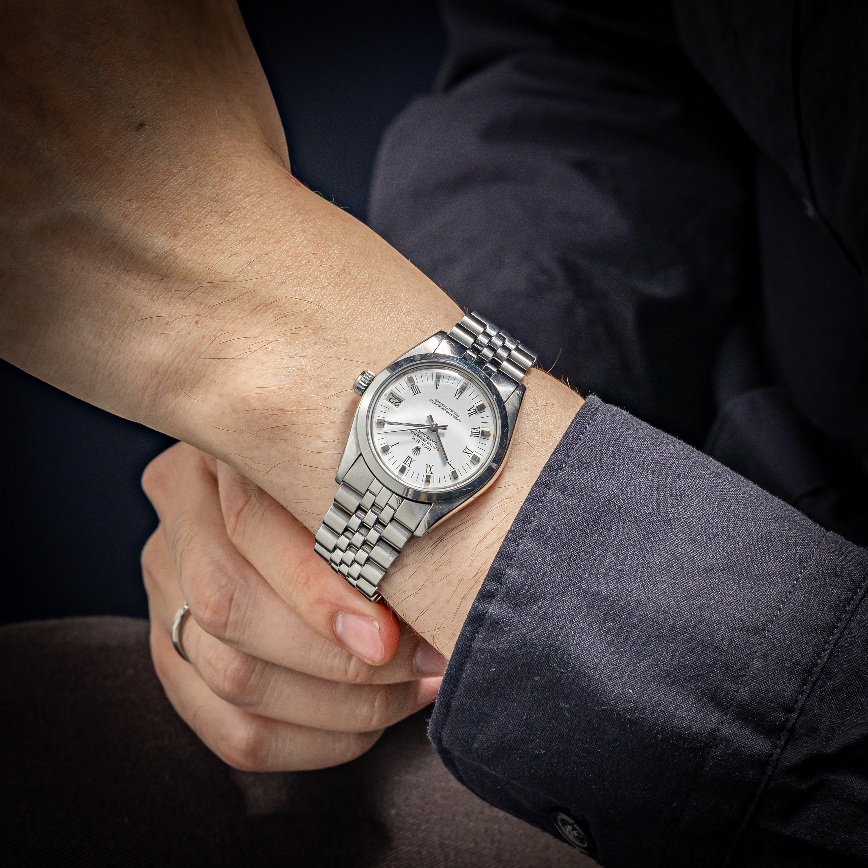 ロレックス デイトジャストボーイズ スムースベゼル ホワイトローマン 自動巻き 1978年製 Ref.6824 Cal.2030