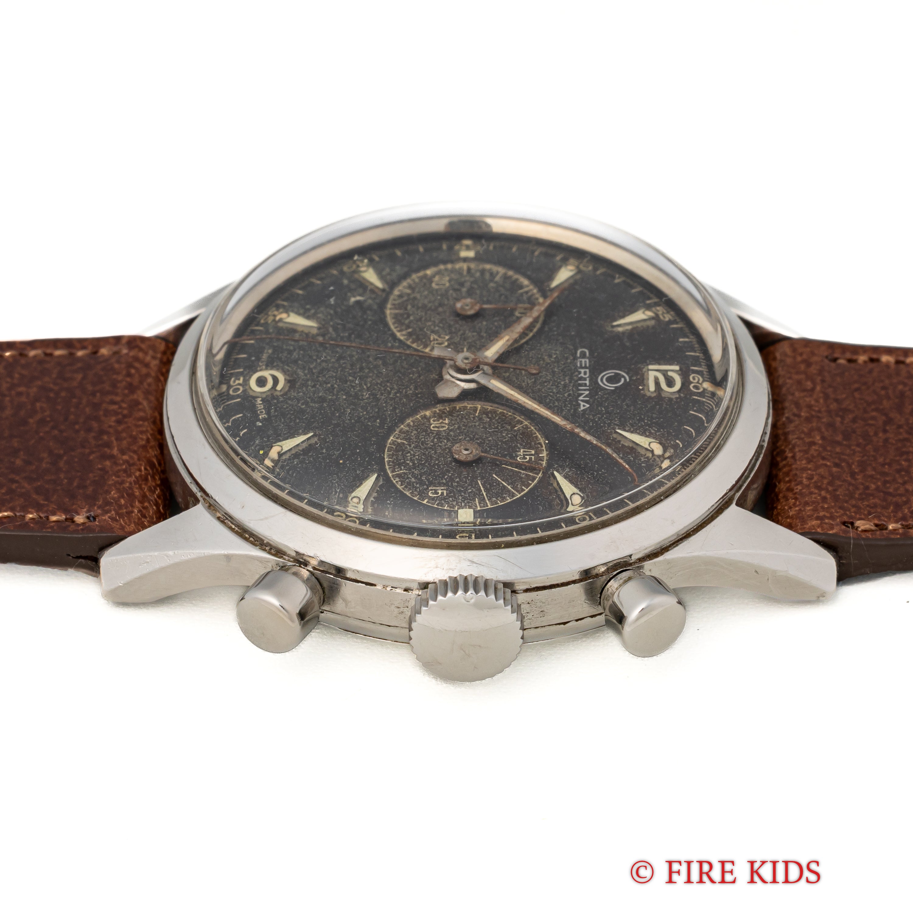 サーチナ 2レジスタークロノグラフ 1950年代製 エクセルシオパークCal.4 ブラックギルドダイヤル