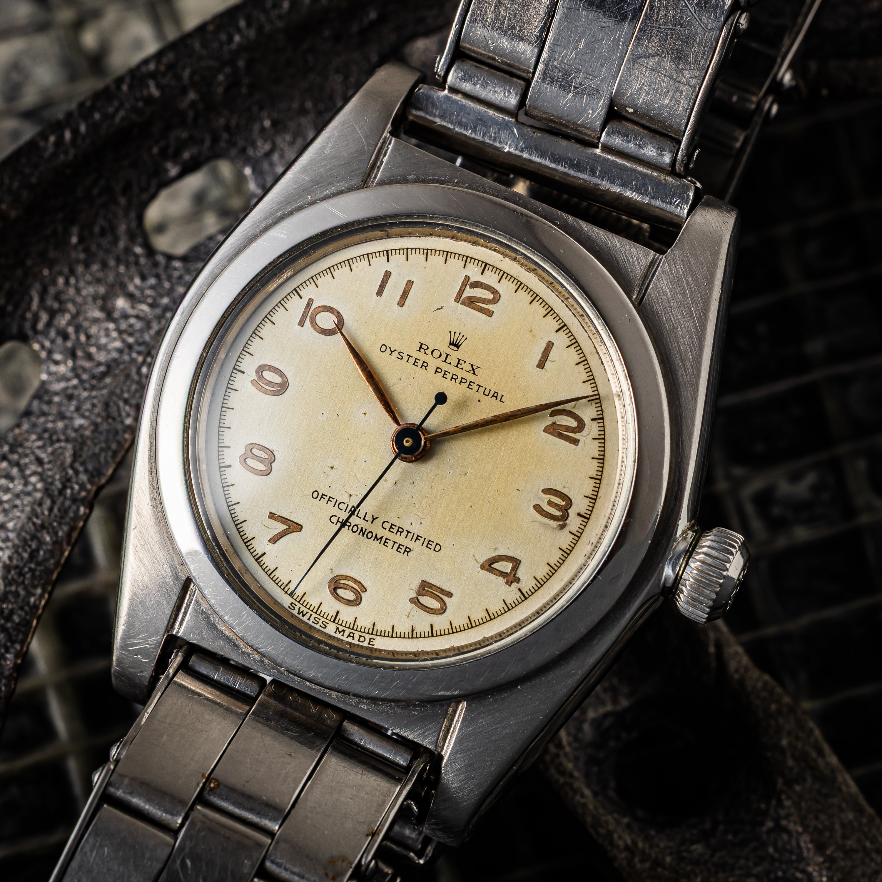 ロレックス バブルバック アラビアダイヤル 1946年製 Ref.2940 CLEWCOブレス