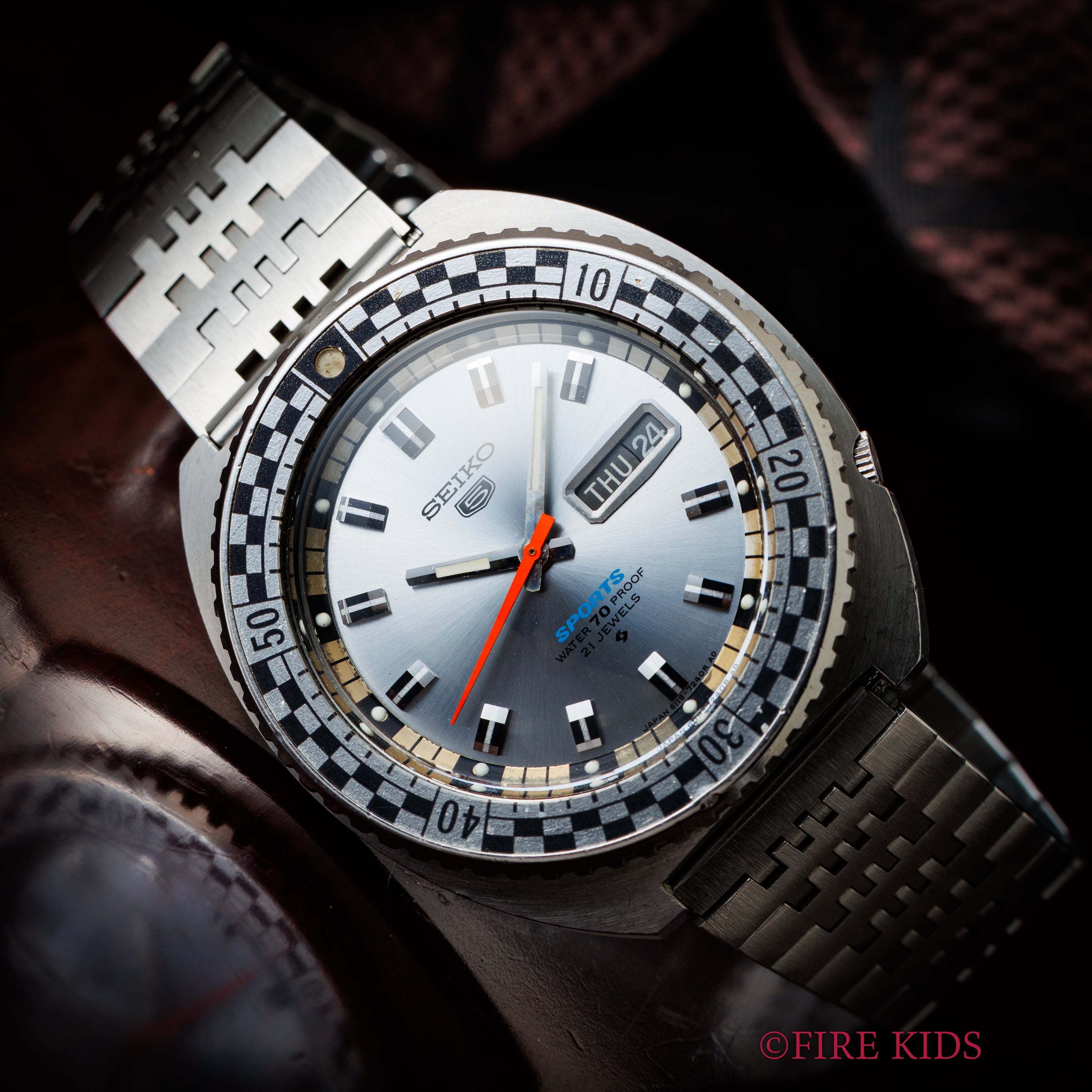 セイコー 5スポーツ チェッカー回転ベゼル 1969年製 Ref.6119-7170 自動巻 純正ブレス