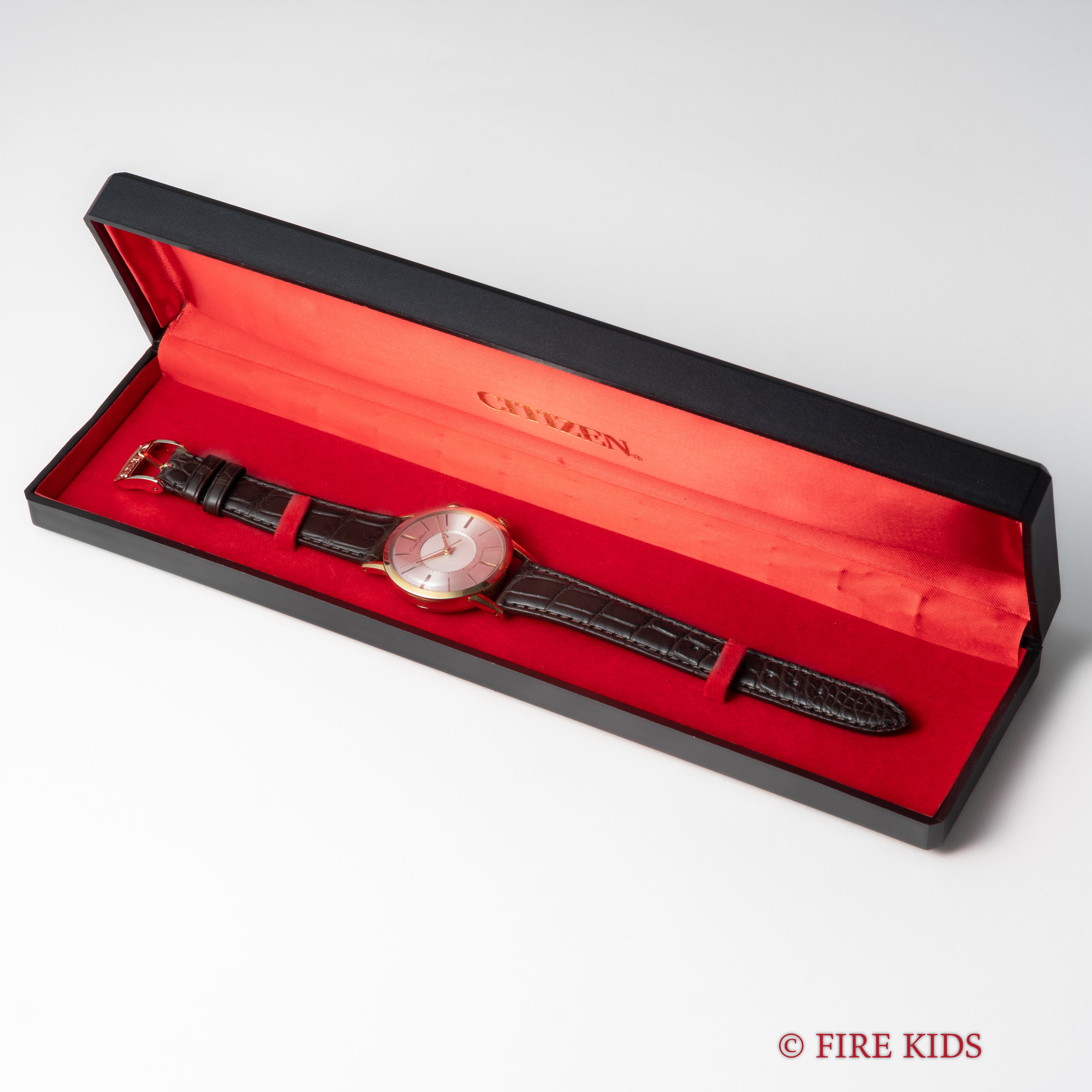 シチズン アラーム 手巻き 1950年代製 ジャガールクルトフェイス 初期 純正尾錠、箱付き