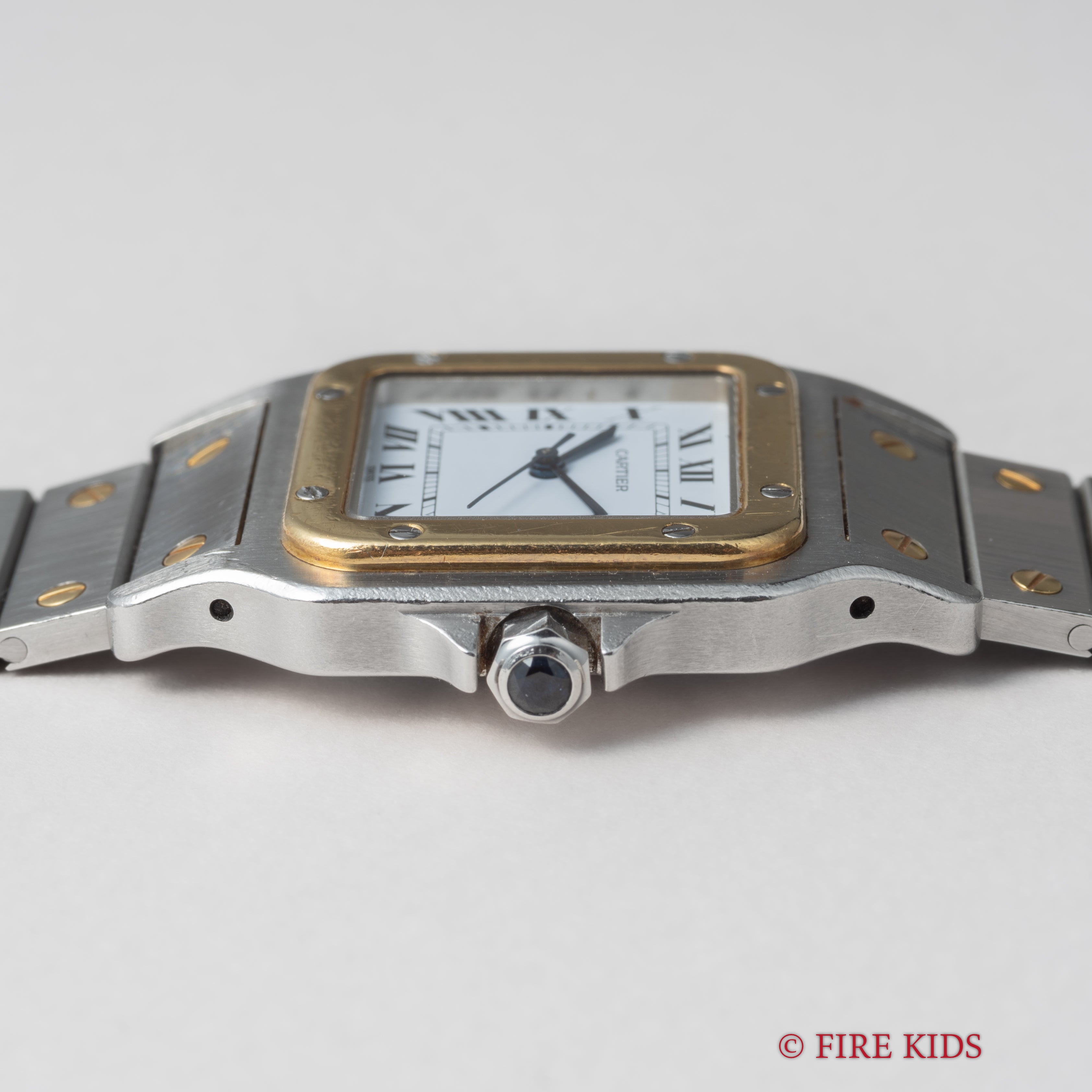 カルティエ サントス LMサイズ コンビ 自動巻き 1980年代製 ホワイトローマンダイヤル