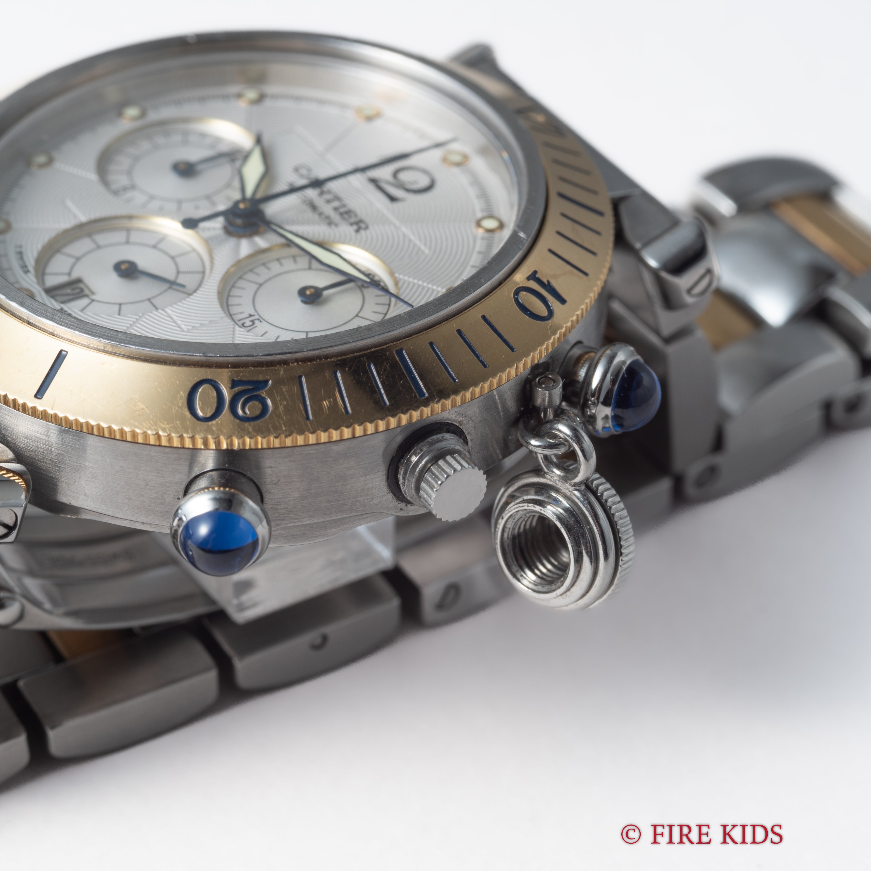 カルティエ パシャ クロノグラフ コンビ 裏スケ Ref.2113 2000年発行ギャラ付き 1990年代製