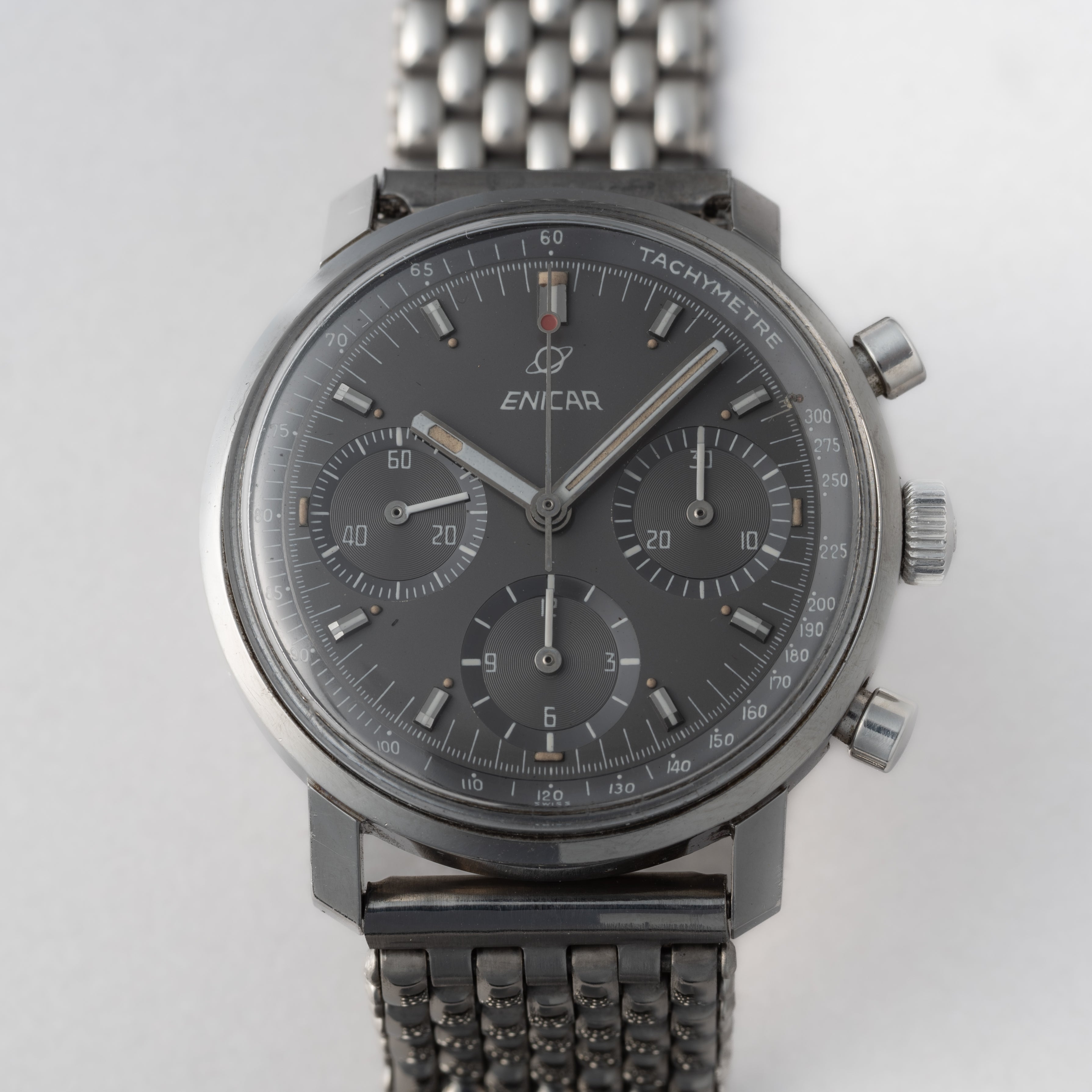 エニカ バルジュー72搭載クロノグラフ ガルニクス 1960年代製 手巻 社外ライスブレス