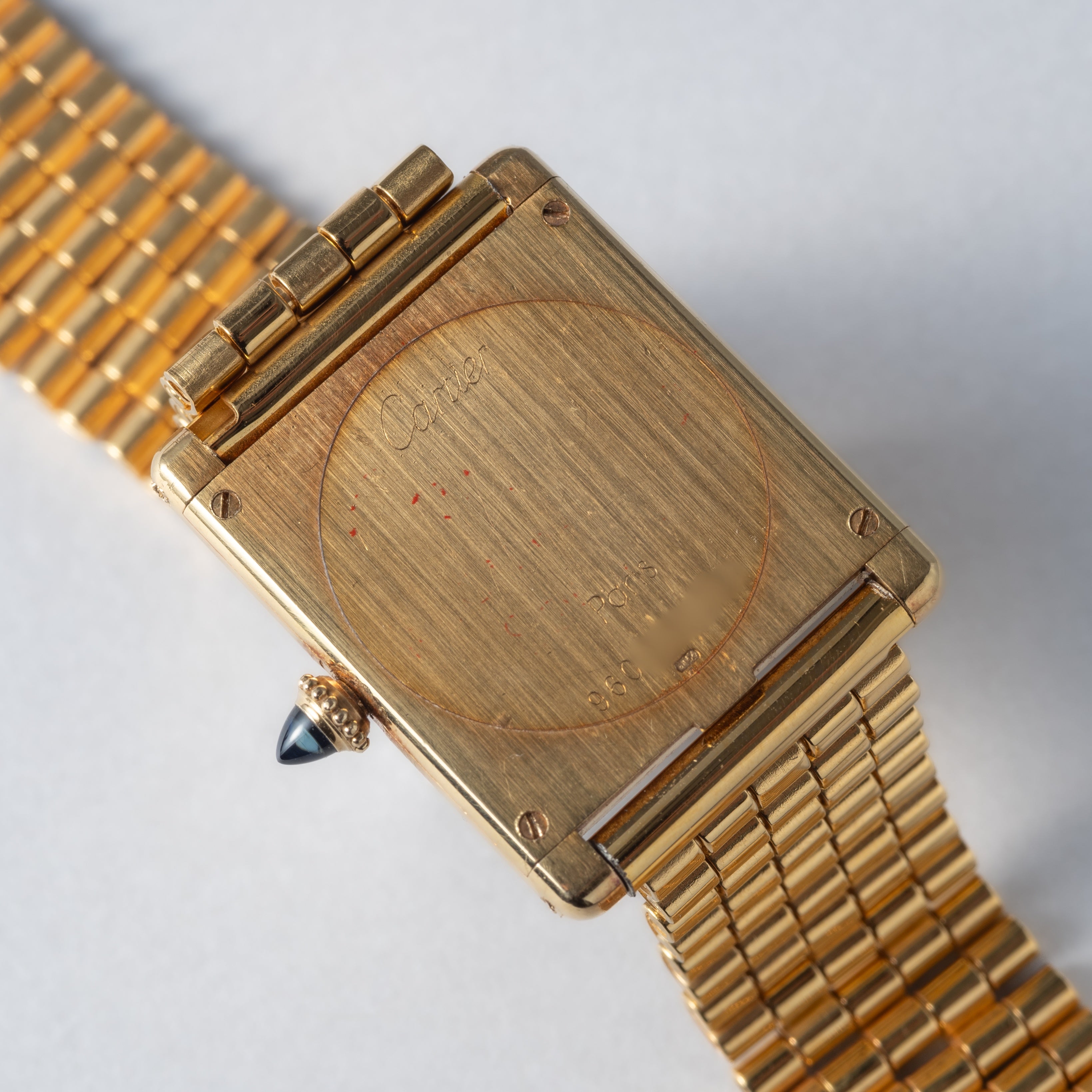 カルティエ タンクルイ18金無垢LMサイズ PARISダイヤル 手巻