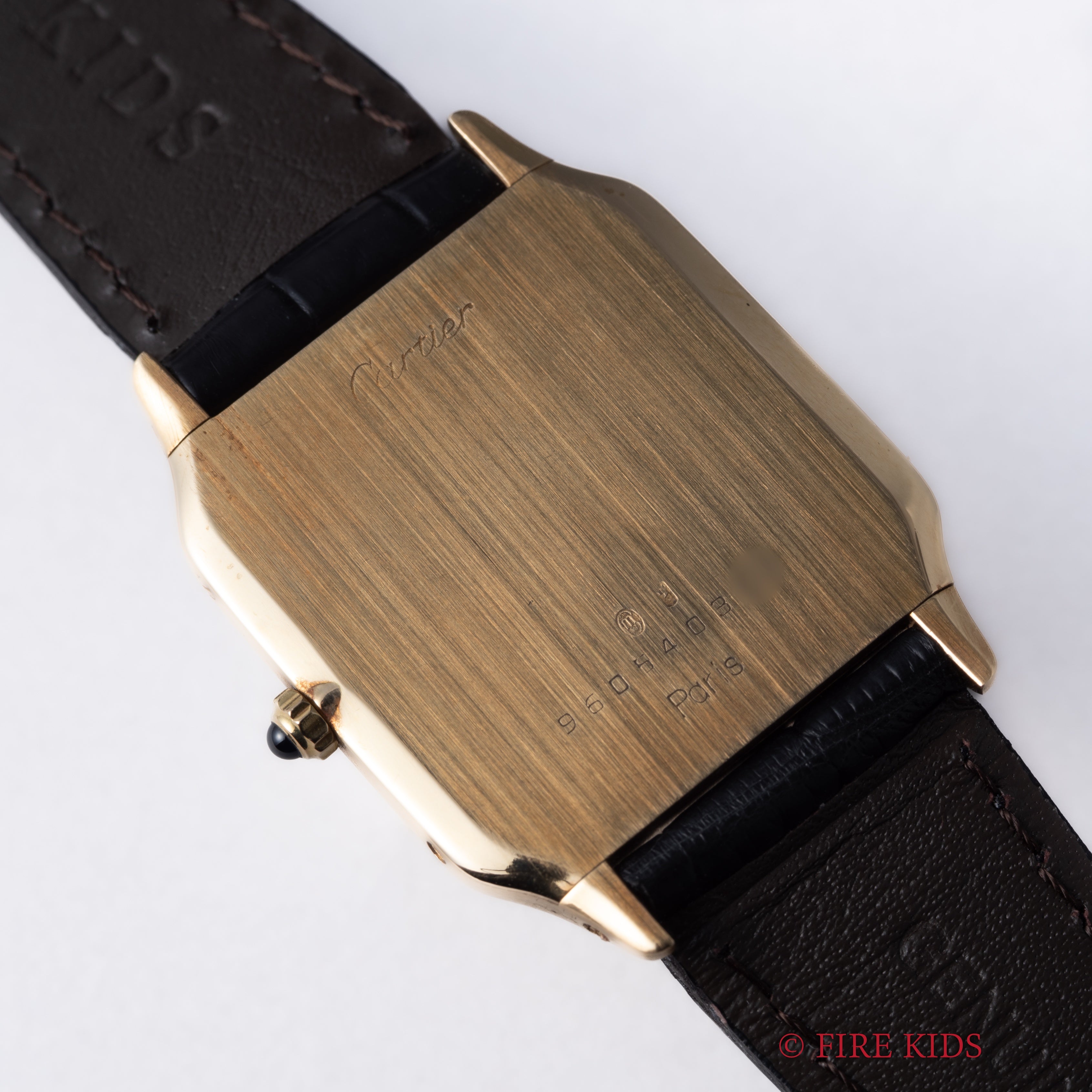 カルティエ 18金無垢サントスデュモン LMサイズ 1980年代製 手巻 PARISダイヤル 18KYG純正尾錠