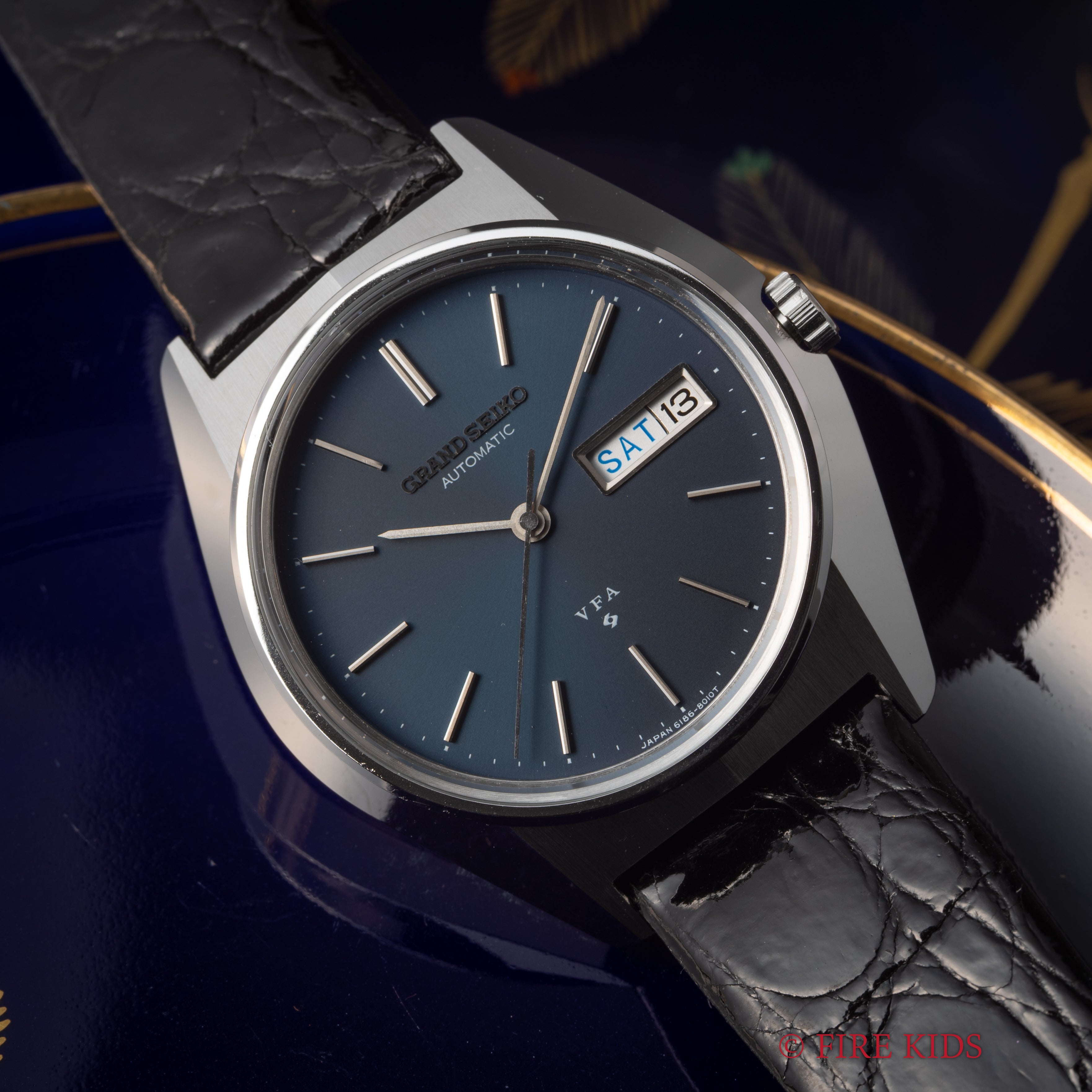 グランドセイコー VFA 1973年製 Ref.6186-8000-G 10振動 自動巻 ダークブルーダイヤル 純正尾錠