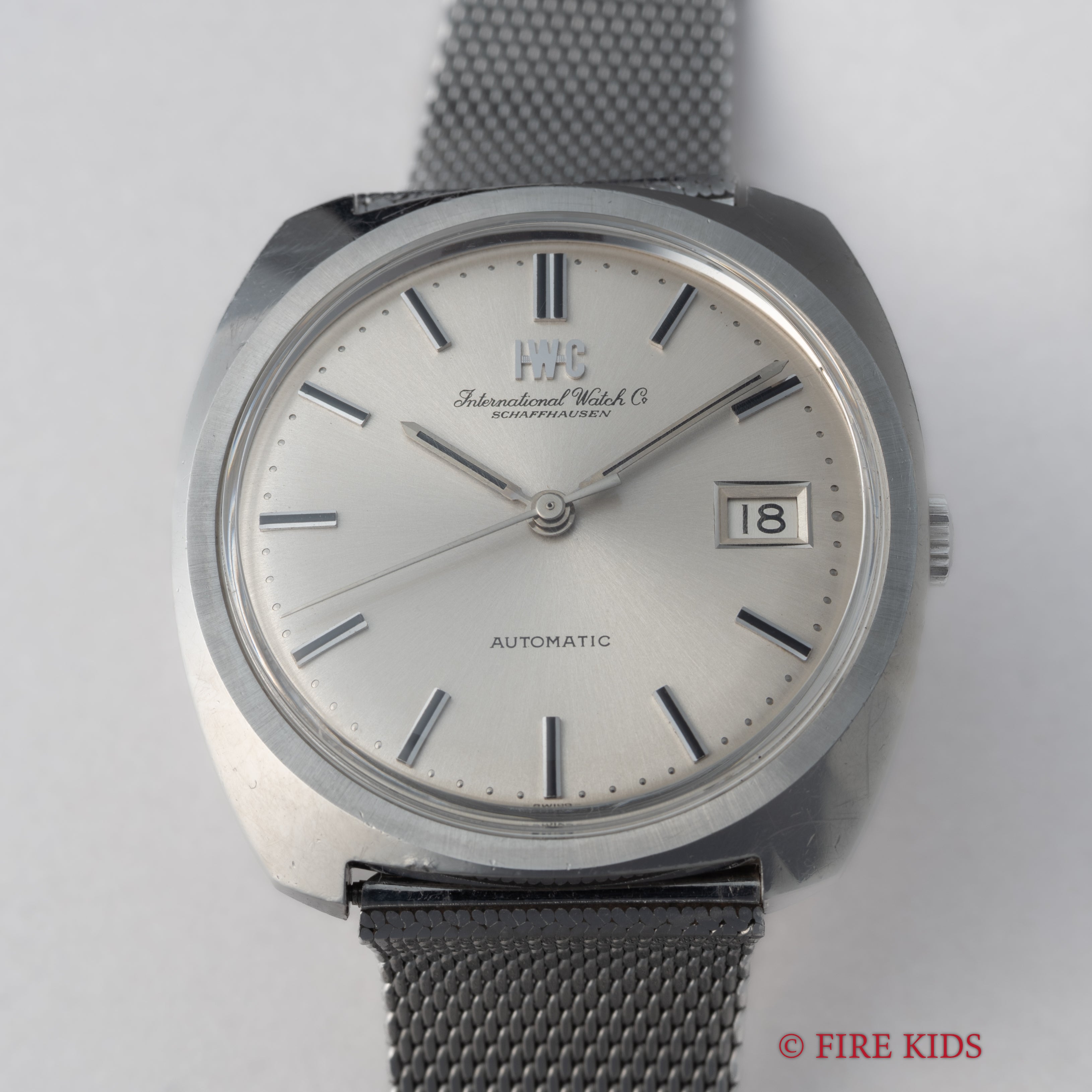 IWC 1971年製 Ref.814AD クッションケース ペラトン式自動巻き Cal.8541B 純正メッシュブレス