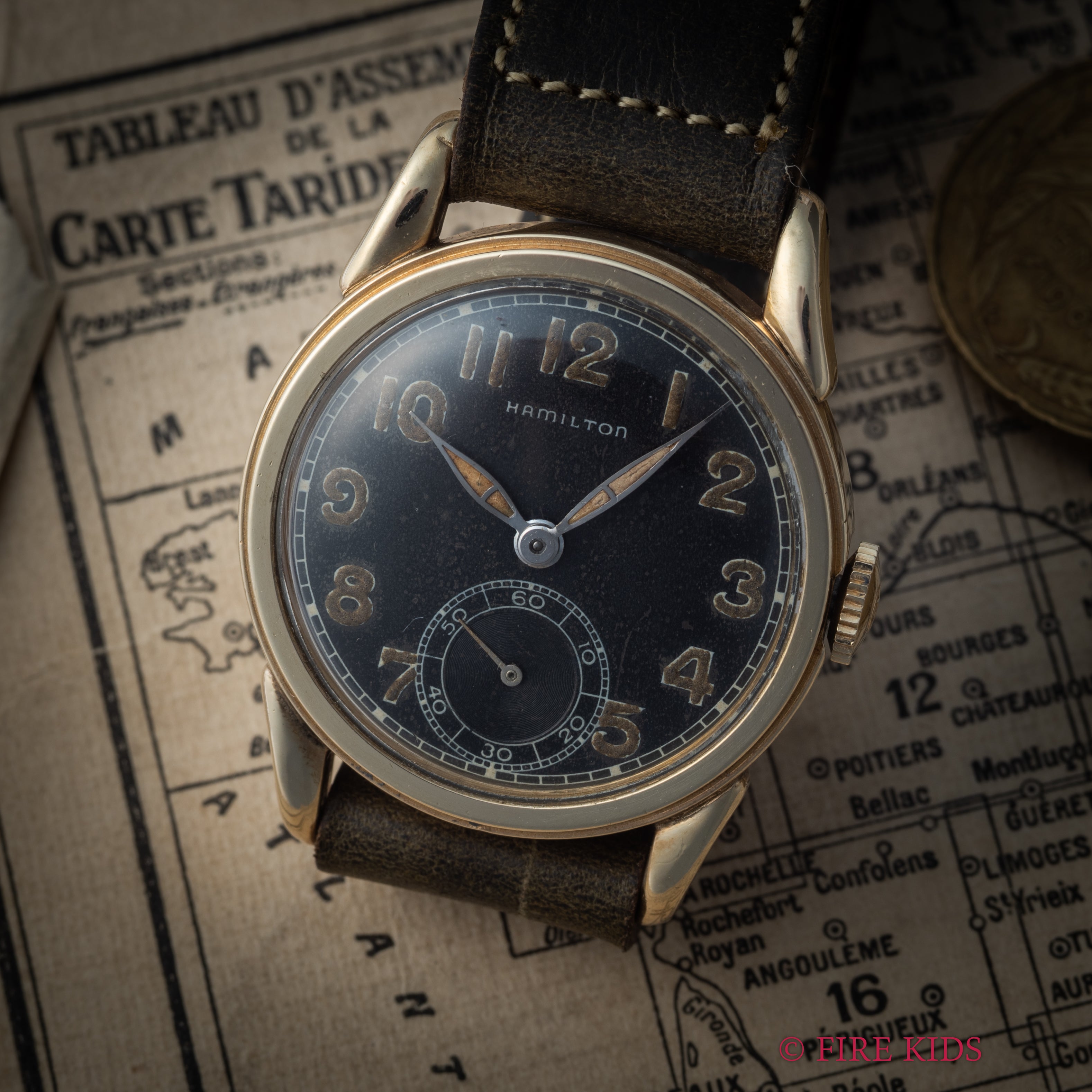 ハミルトン アラビア スモールセコンド 手巻き 1931年製 10KGF