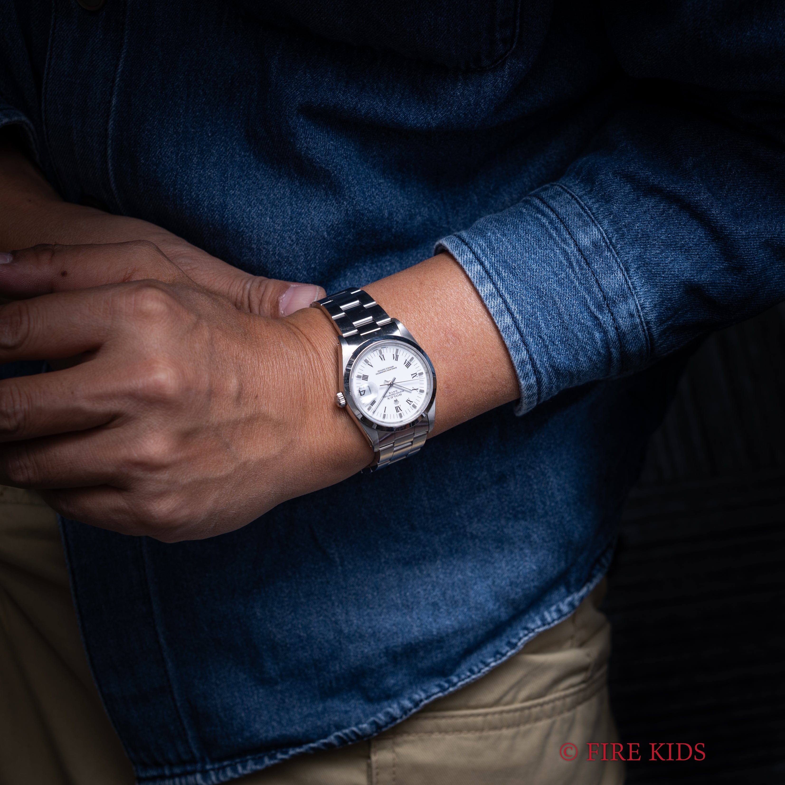 ロレックス 1989~1990年製 ホワイトローマンダイヤル オイスターパーペチュアルデイト Ref.15200 ギャラ、タグ付き