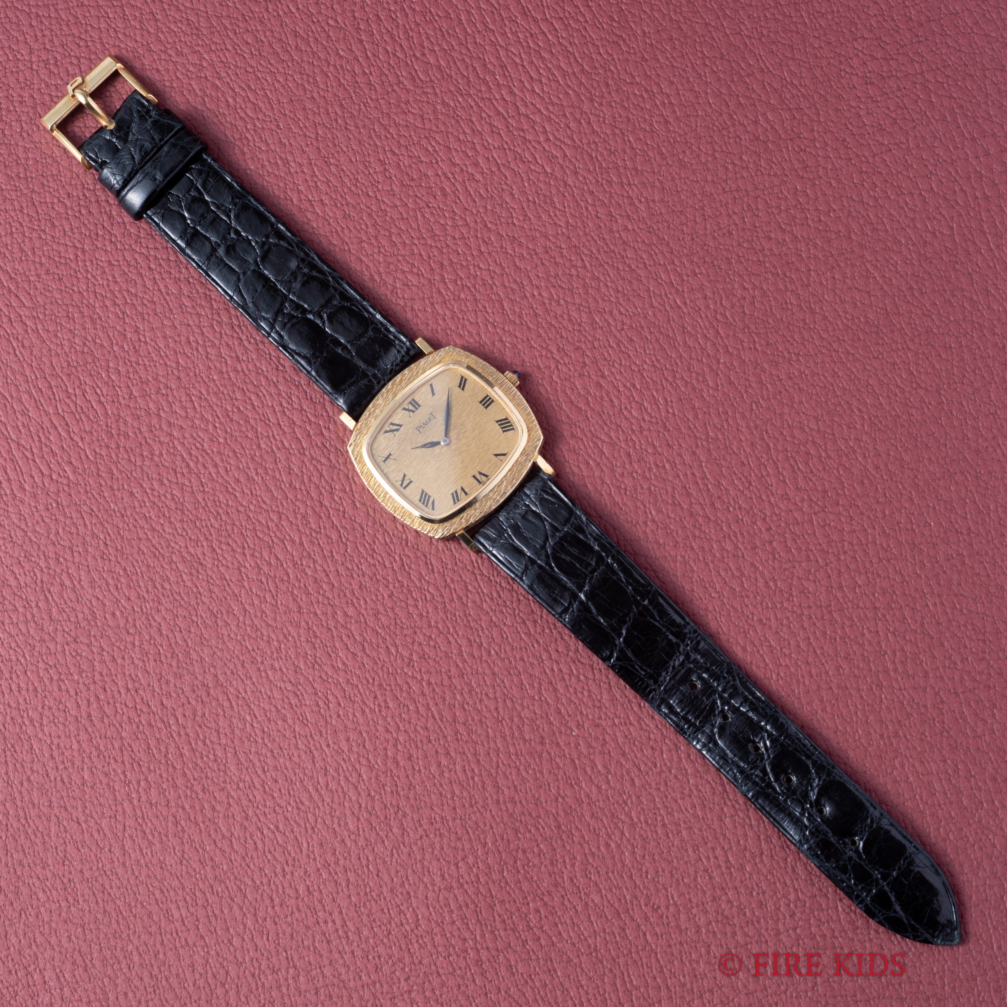 ピアジェ スクエア バーク仕上げ Cal.9P1 Ref.9434 純正18金尾錠付き 1970年代製