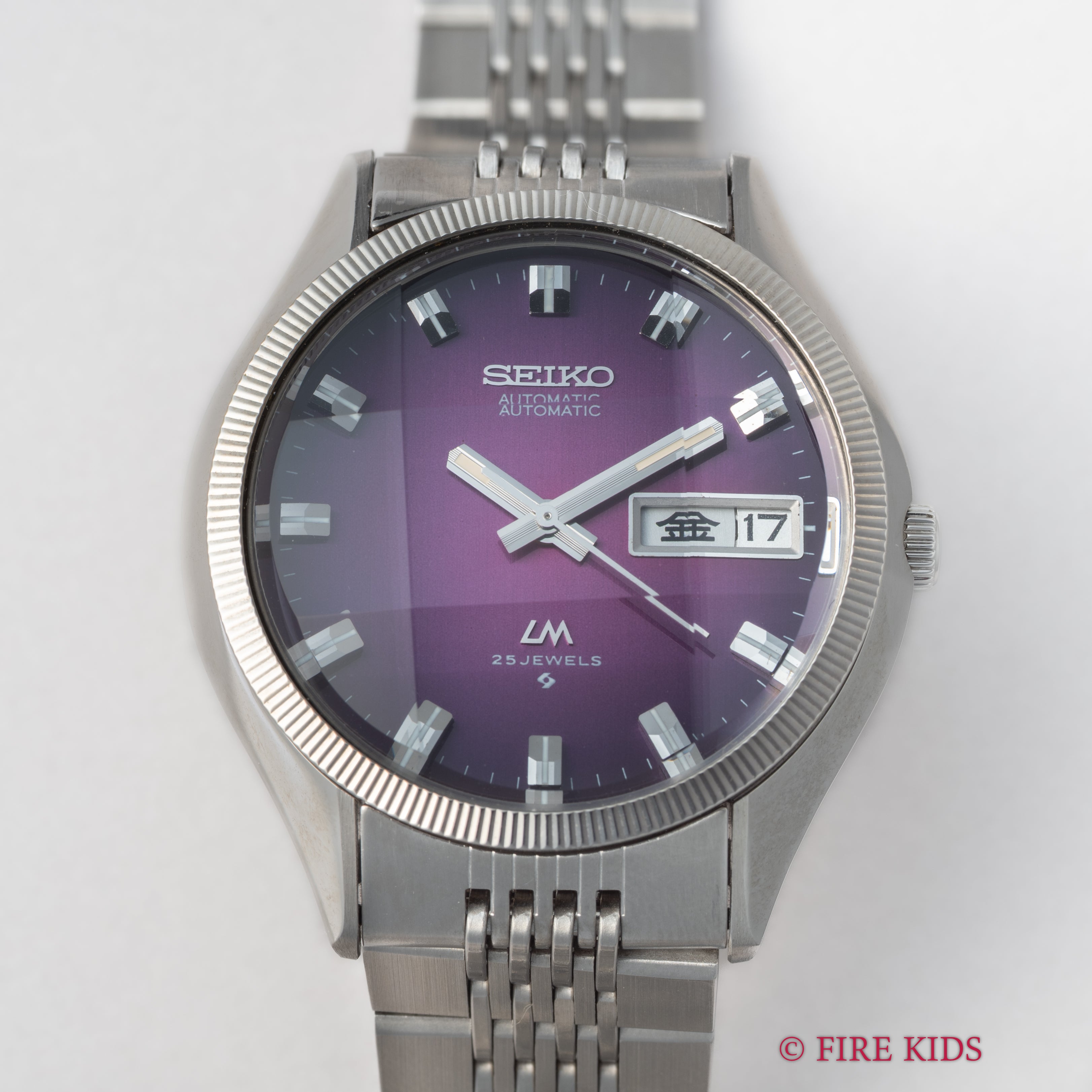 セイコー ロードマチック Ref.5606-7330 1974年製 カットガラス パープルダイヤル 純正ブレス