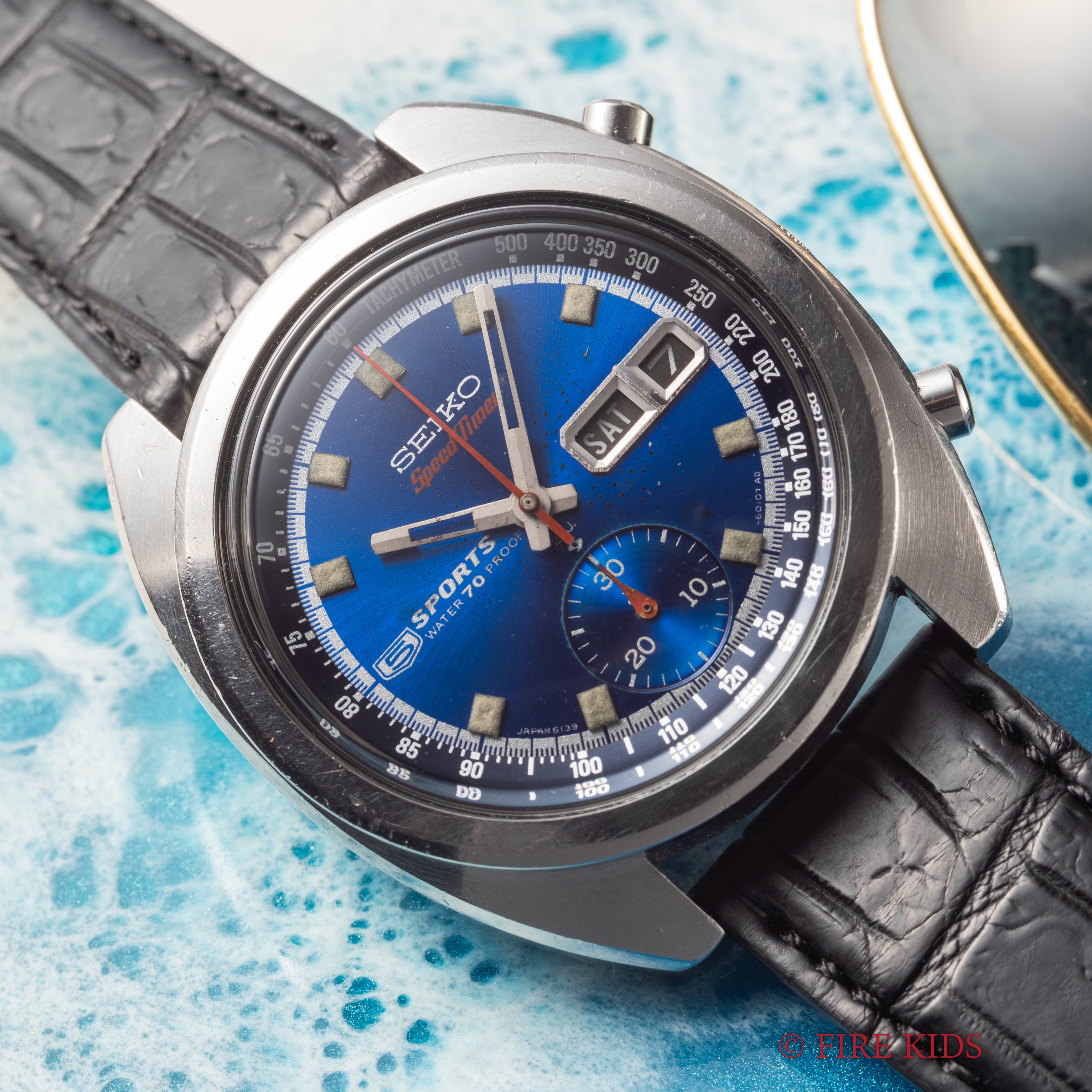 セイコー スピードタイマー デイデイト ブルー 1969年製 ブルース・リー 自動巻きクロノグラフ