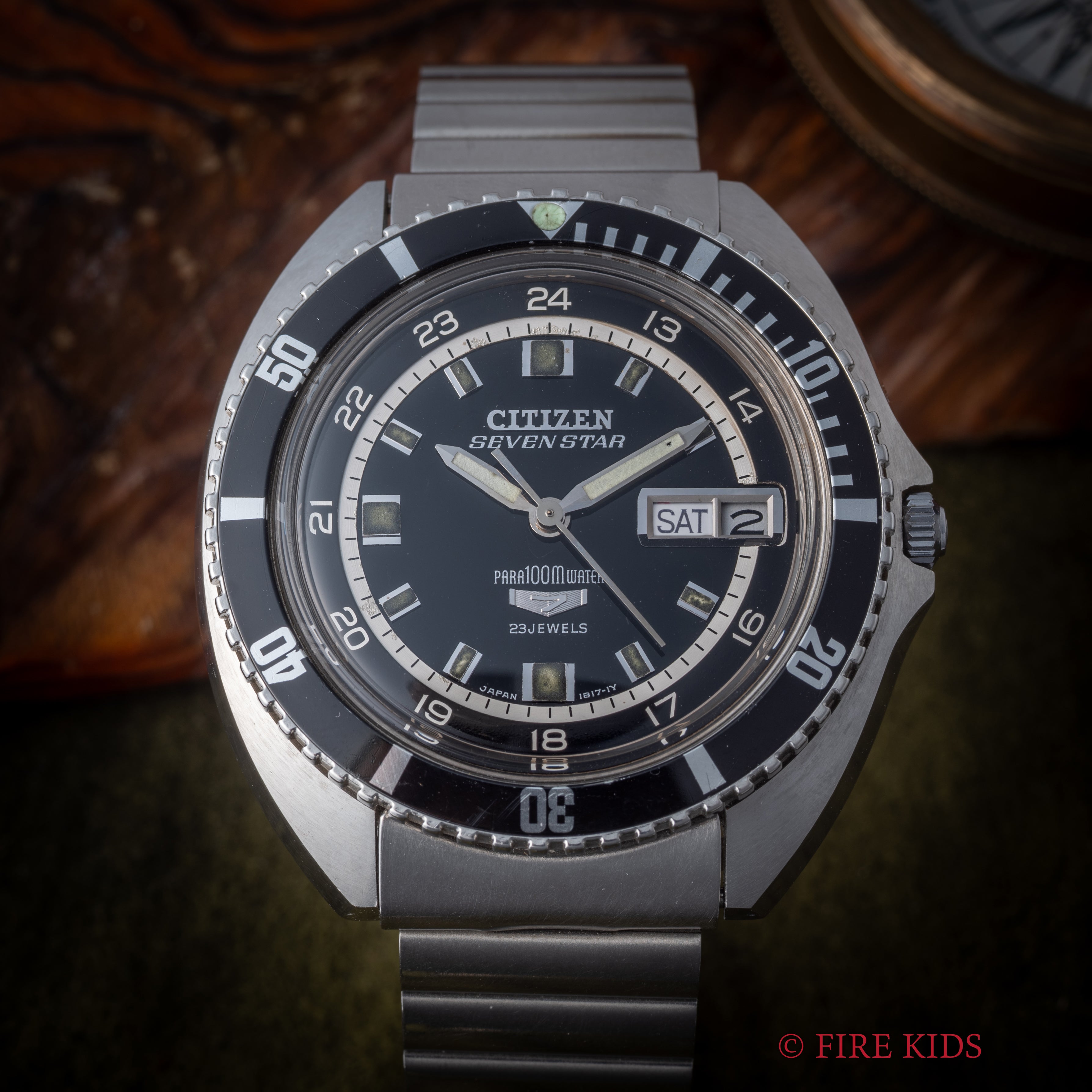 シチズン セブンスター100mダイバー ブラックダイヤル 1969年製 純正ステンレスブレス