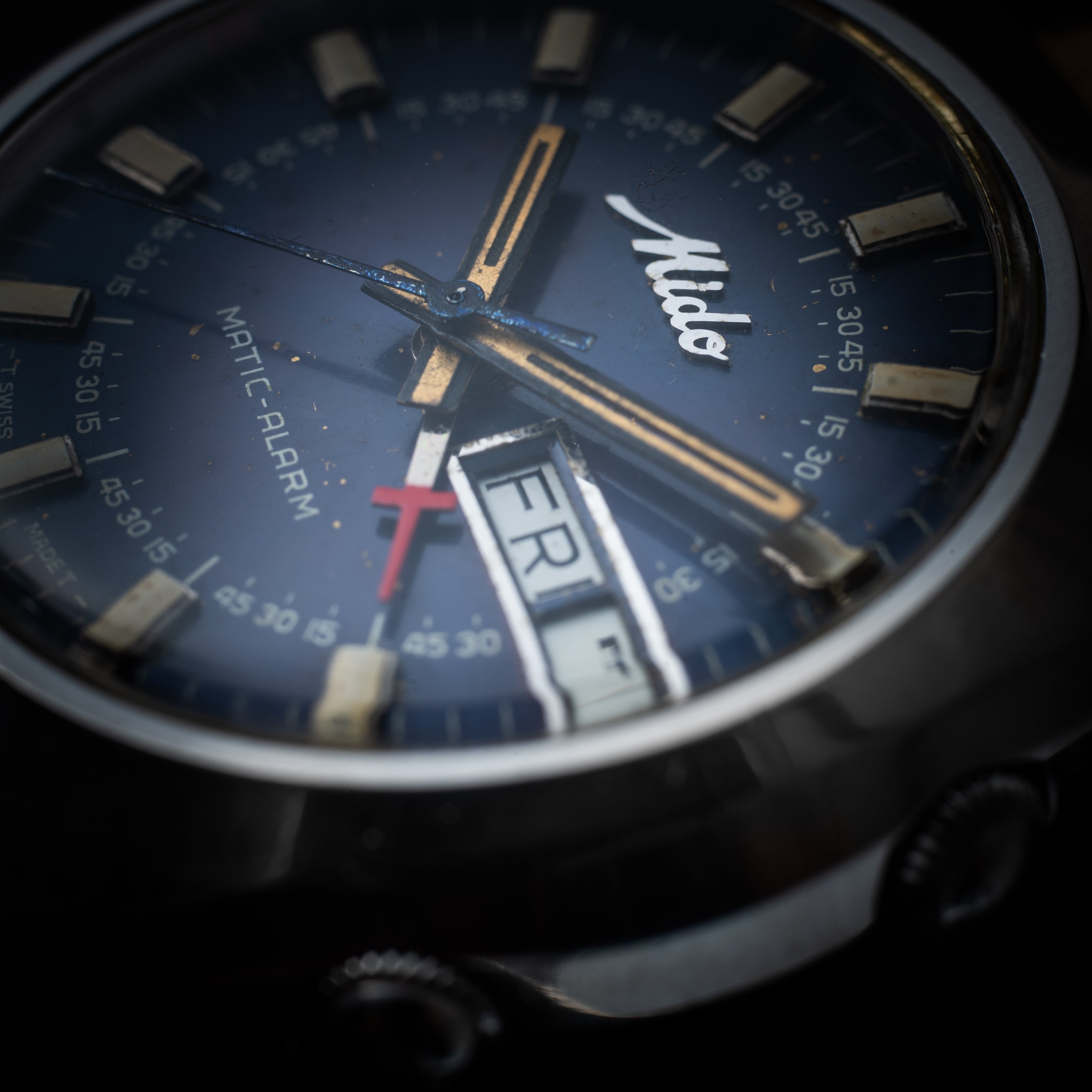 ミドー アラーム オートマチック ブルーダイヤル 1960年代製