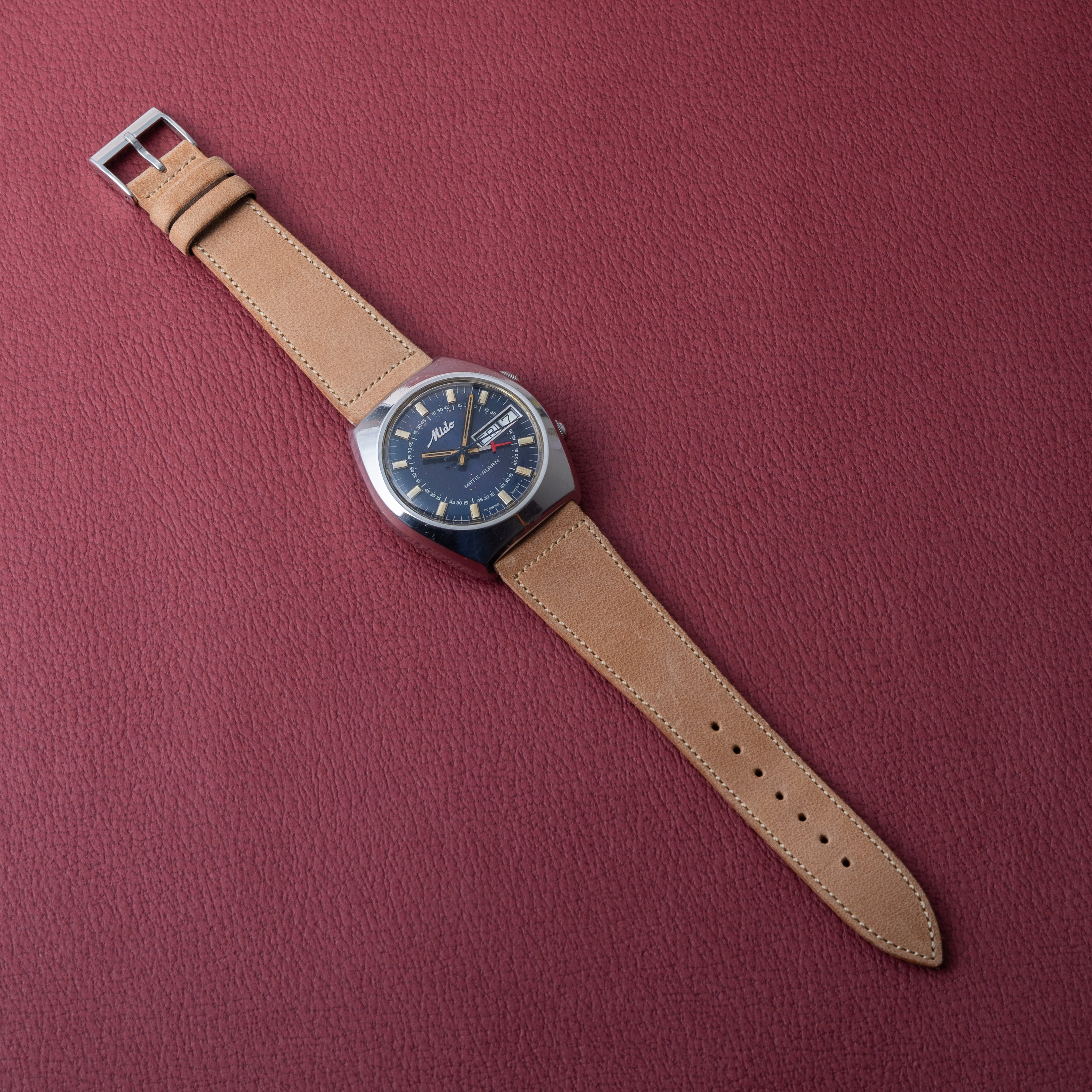 ミドー アラーム オートマチック ブルーダイヤル 1960年代製