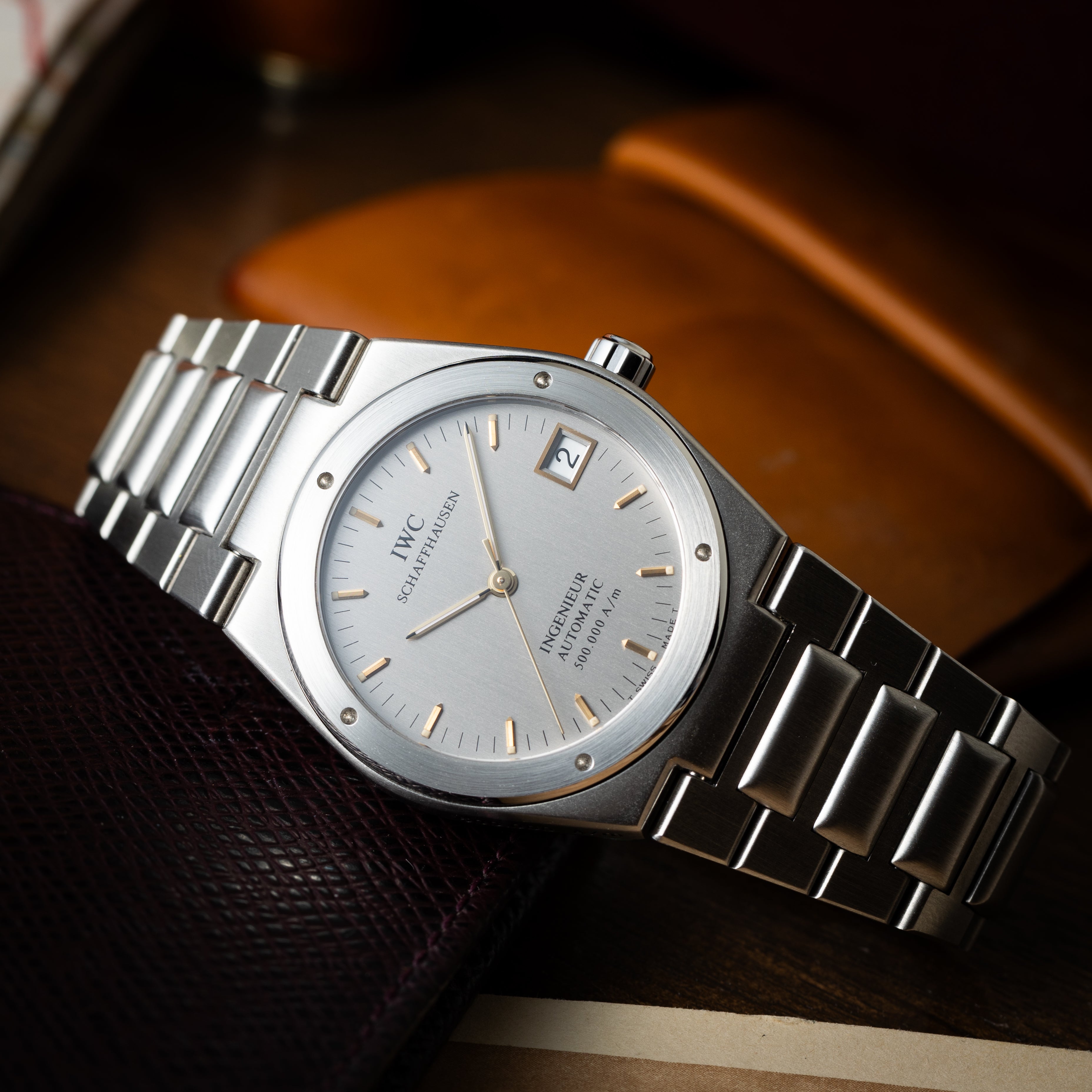 IWC インヂュニア Ref.3508 グレーダイヤル 1990年代 Cal.37590 修理保証書、ギャラ付き