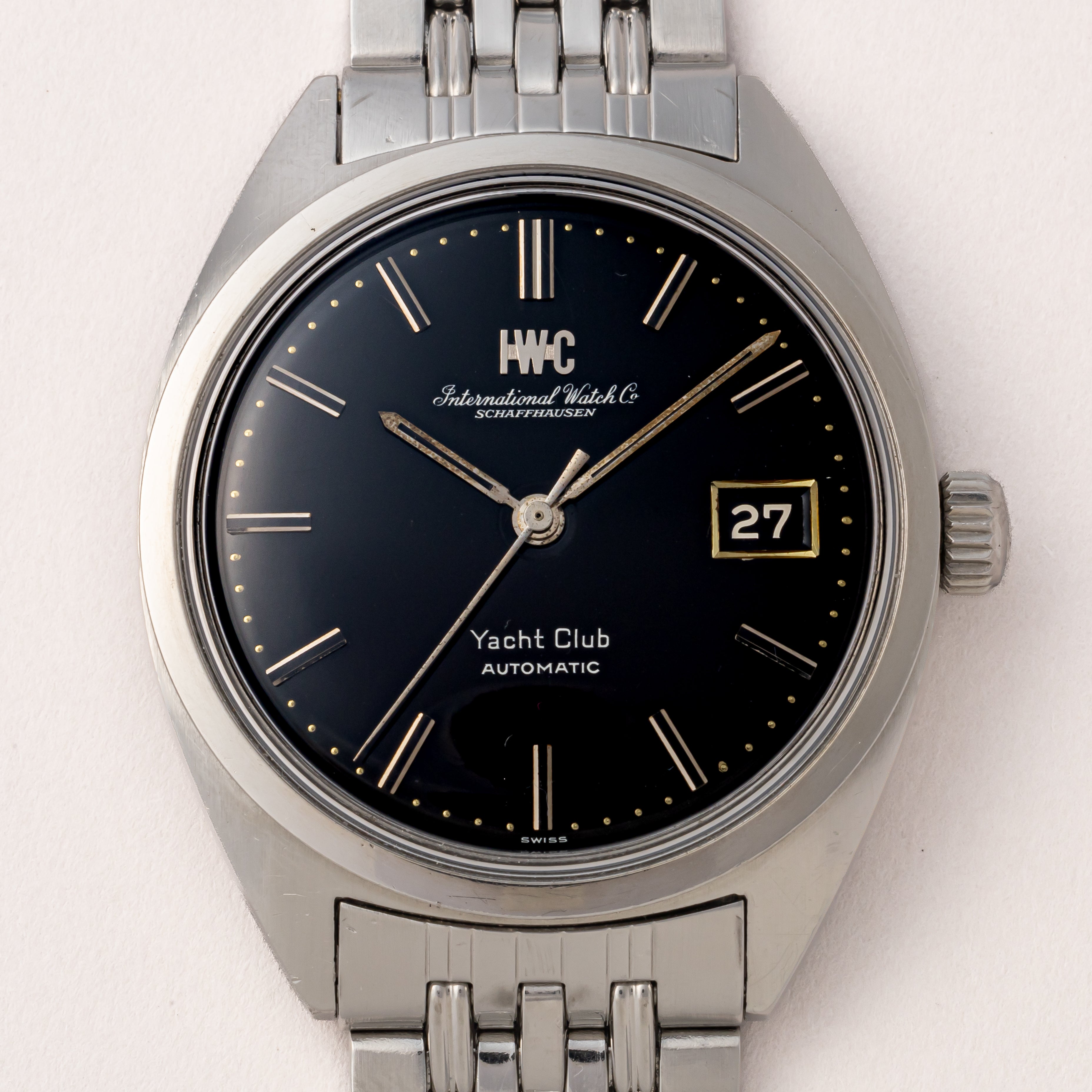 IWC ヨットクラブ 1966年製 オリジナルブラックダイヤル 純正ゲイフレアーブレス Cal.8541