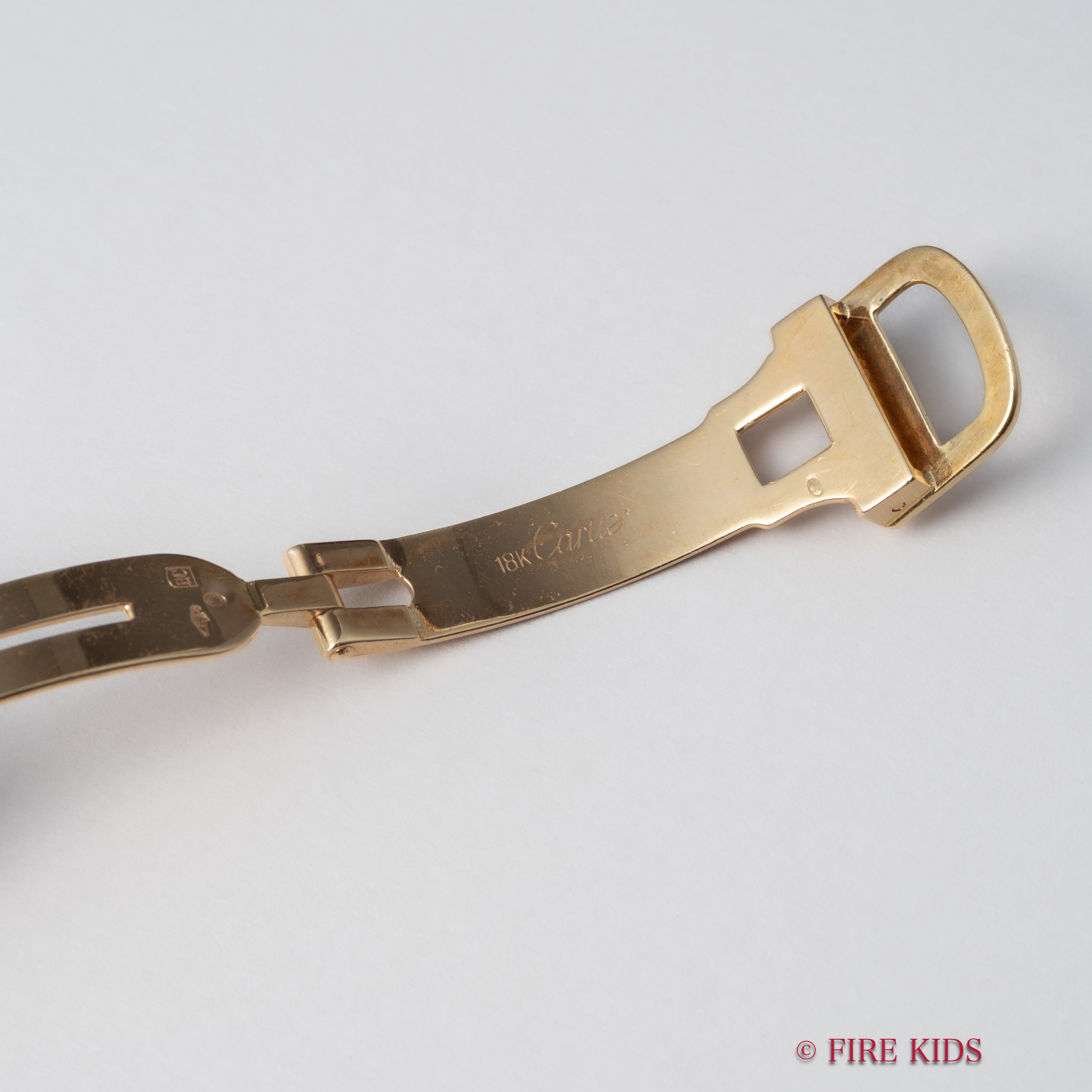 カルティエ 18金無垢サントスデュモン SMサイズ 手巻 PARISダイヤル 18金無垢イエローゴールド純正Dバックル付き