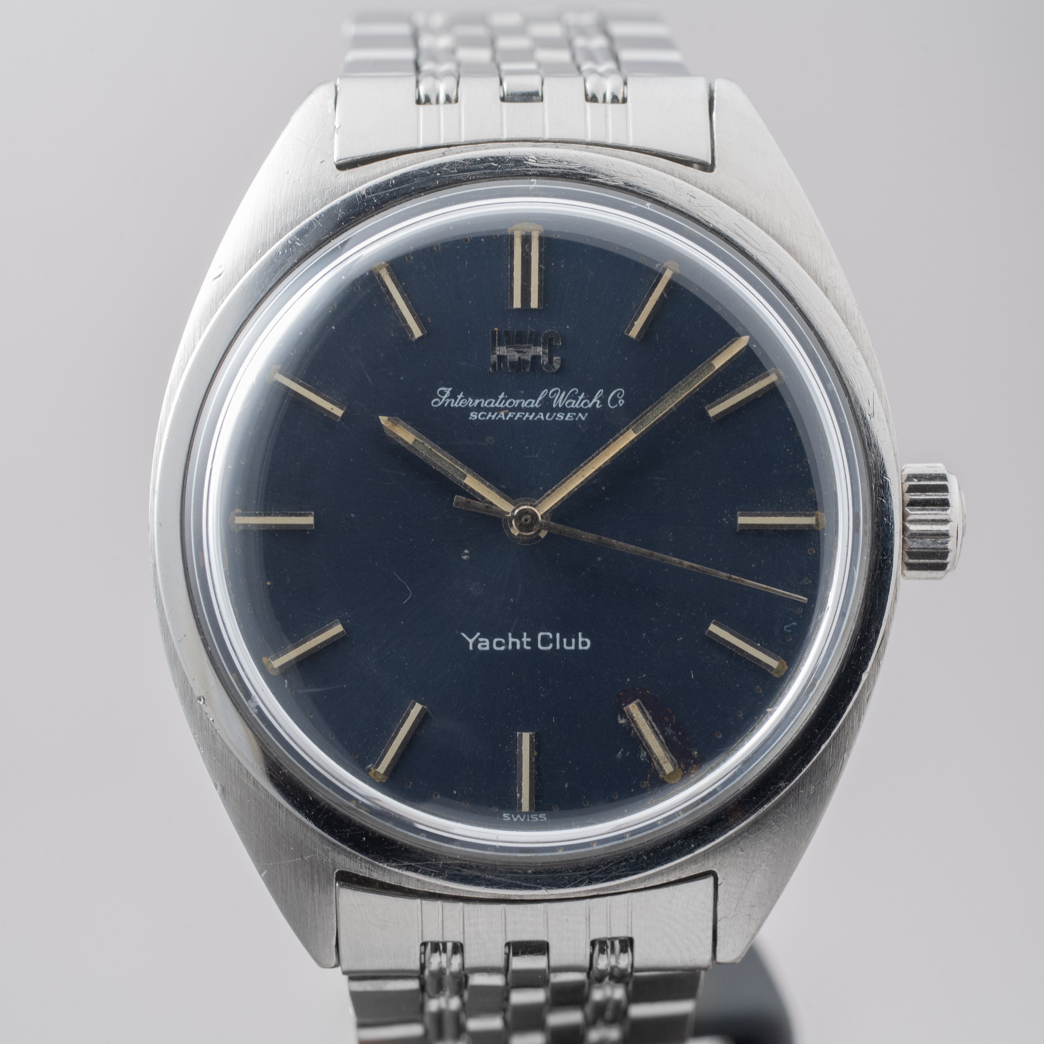 IWC ヨットクラブ ブルー 希少Cal.89搭載手巻きモデル 1974年製 純正GFブレス