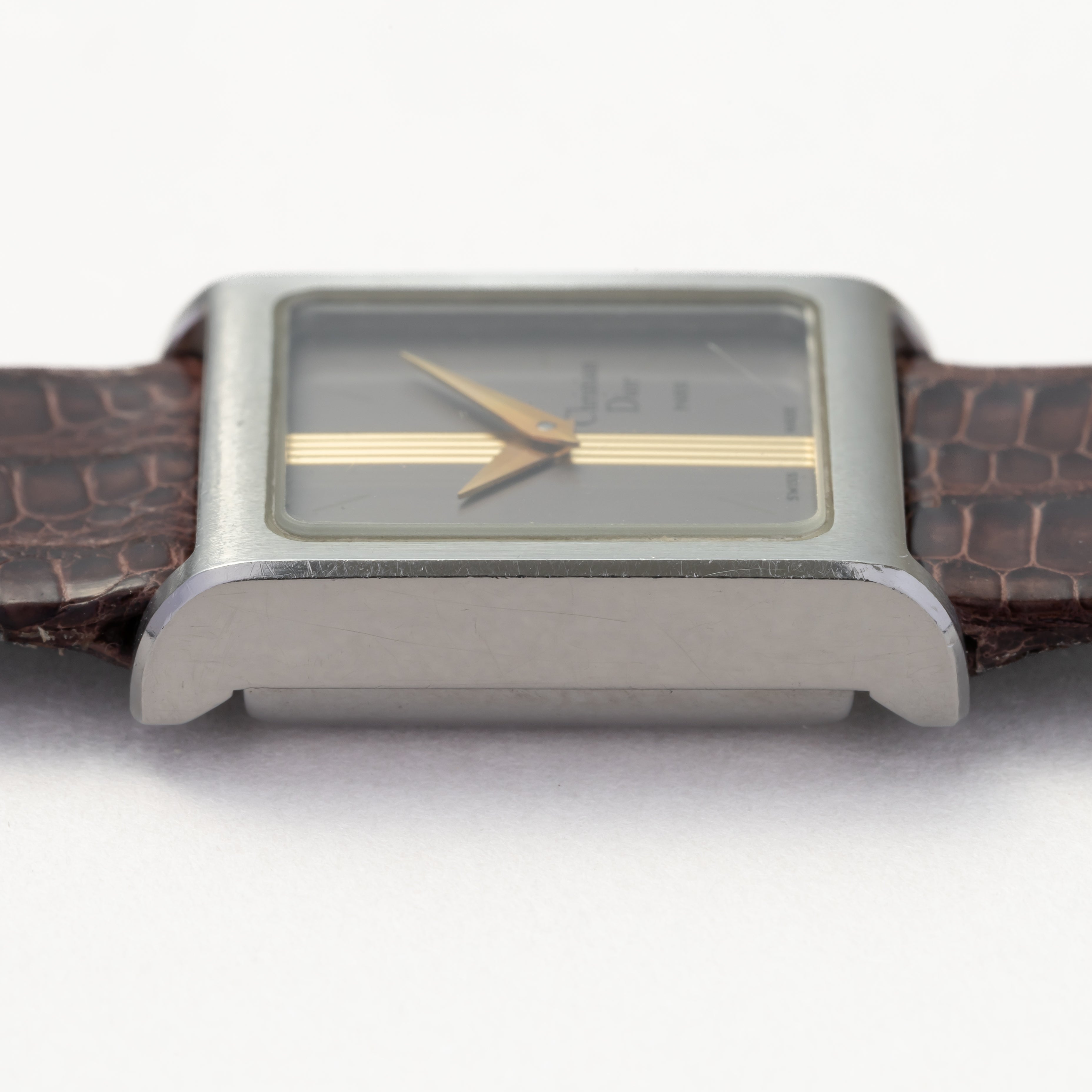 クリスチャンディオール レディース スクエア グレーダイヤル 1980年代