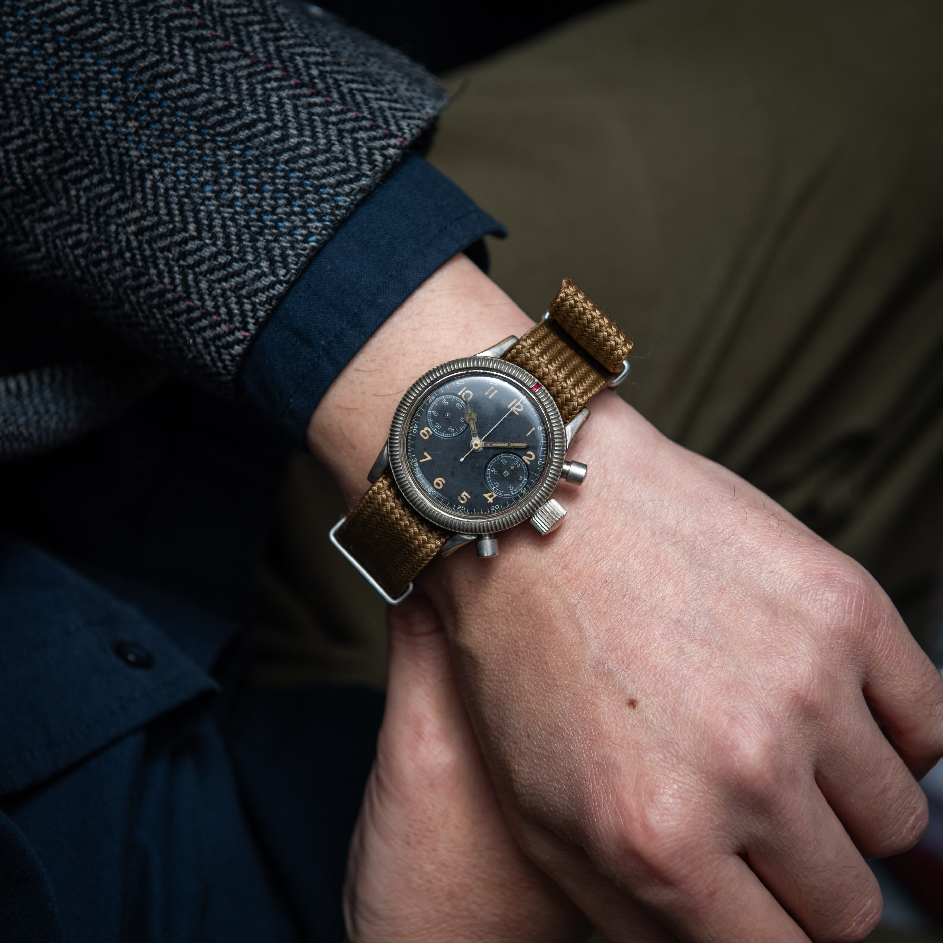 グラスヒュッテ チュチマ フリーガークロノ ドイツ空軍 手巻 Cal.59 1940年代製