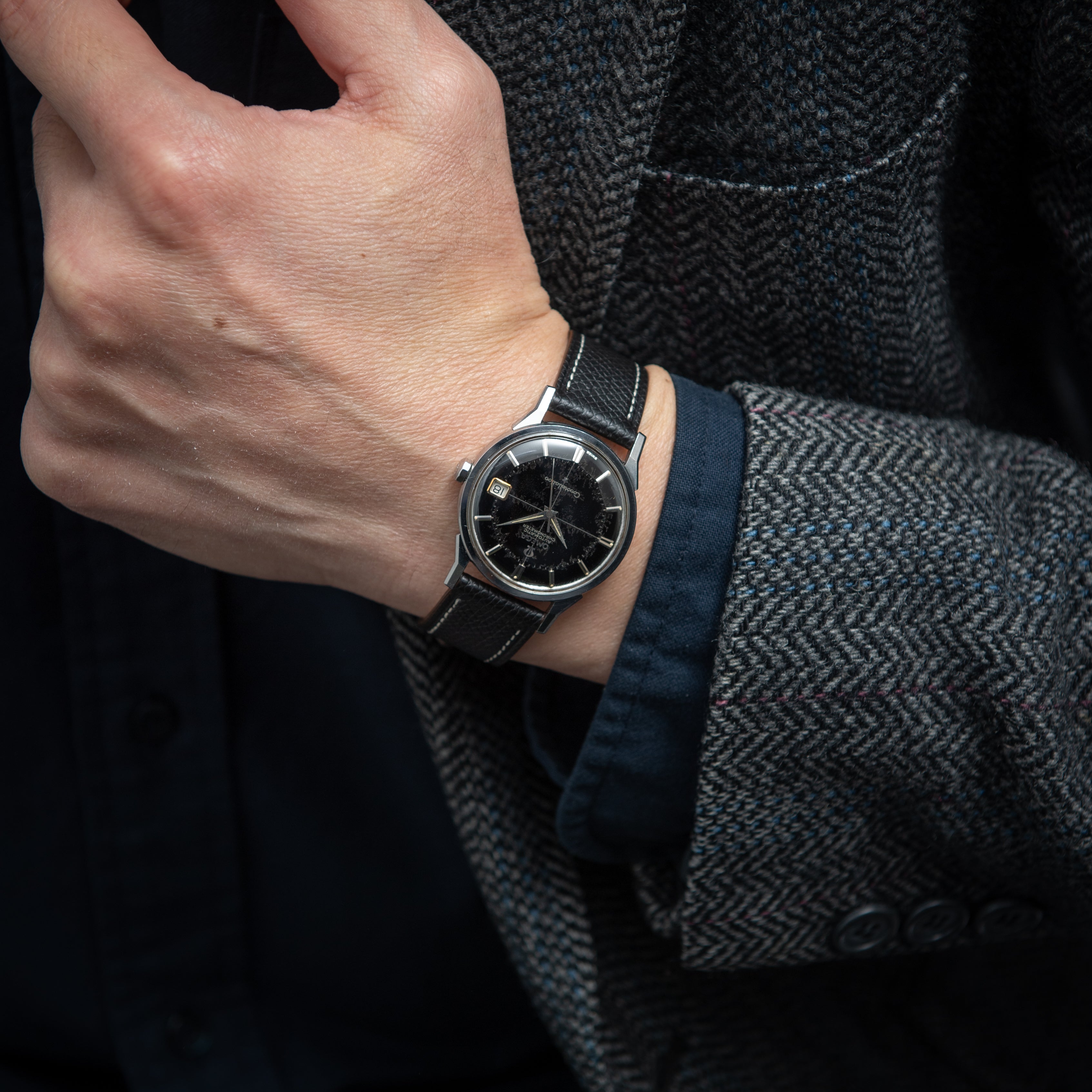 オメガ コンステレーション12角 1962年製 ブラックミラーダイヤル 純正尾錠 自動巻きクロノメーター