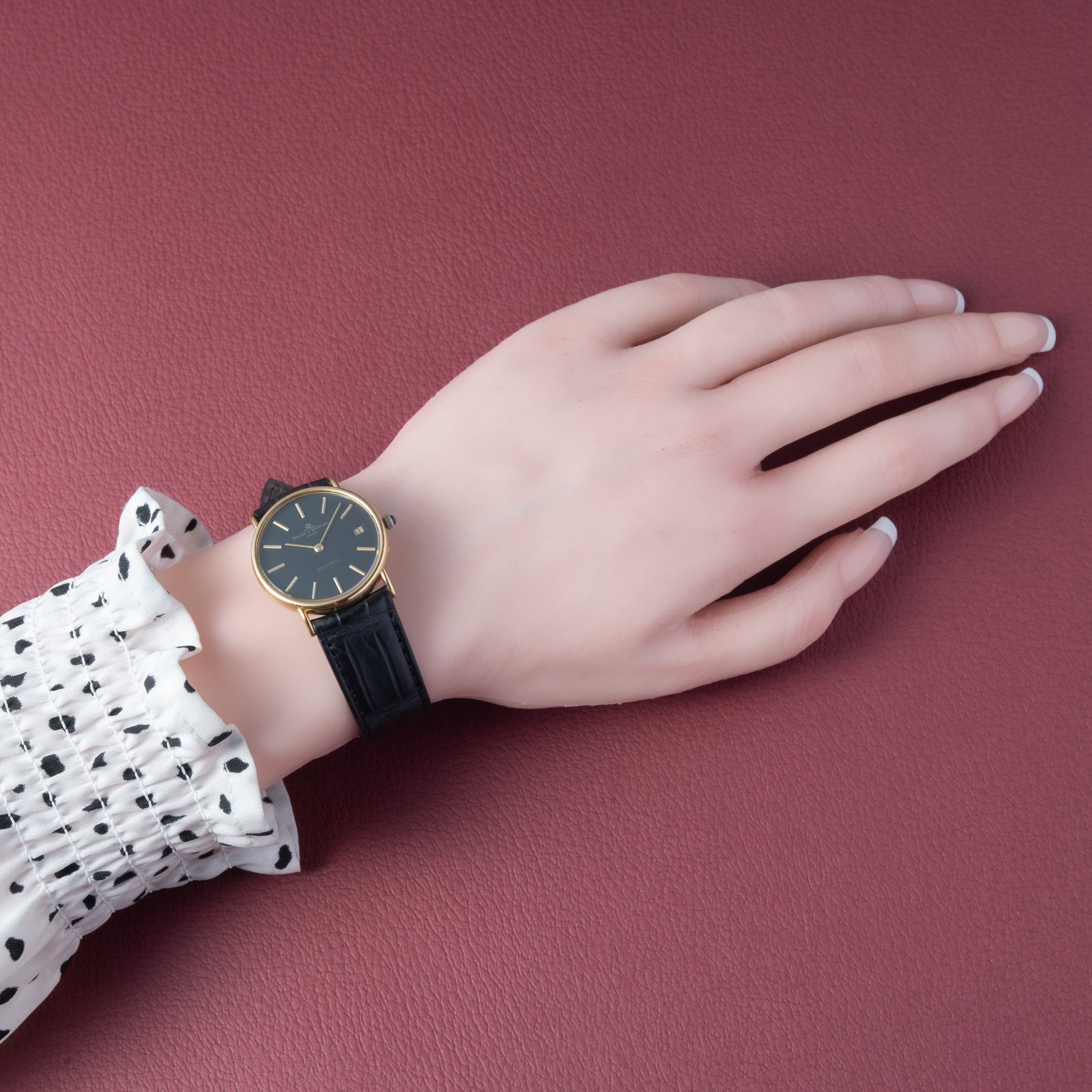 ボーム&メルシエ 18金無垢ボウマチック 18KYG ブラック 自動巻き