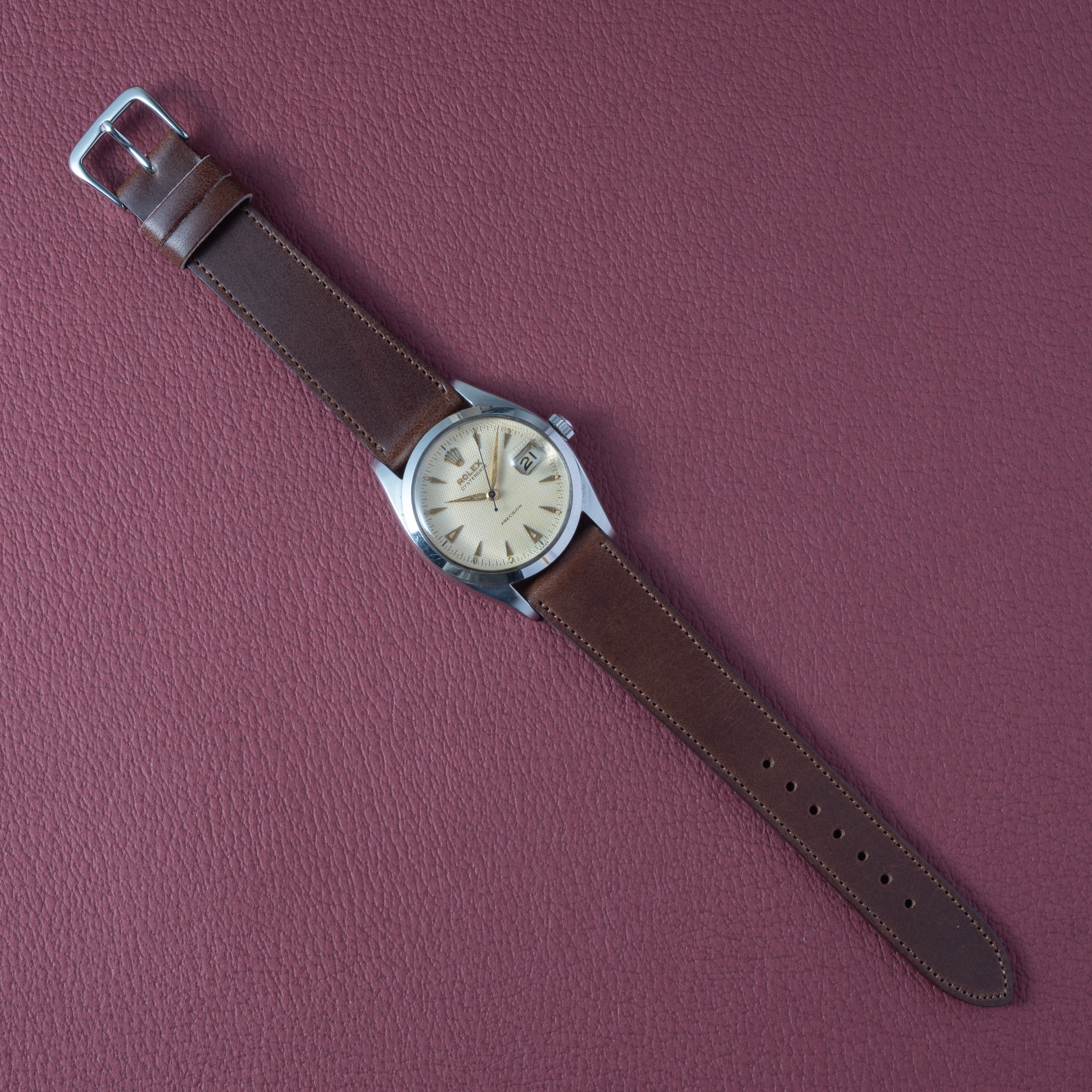 ロレックス 1954年製 Ref.6494 オイスターデイト 手巻き 赤黒カレンダー ギョーシェダイヤル