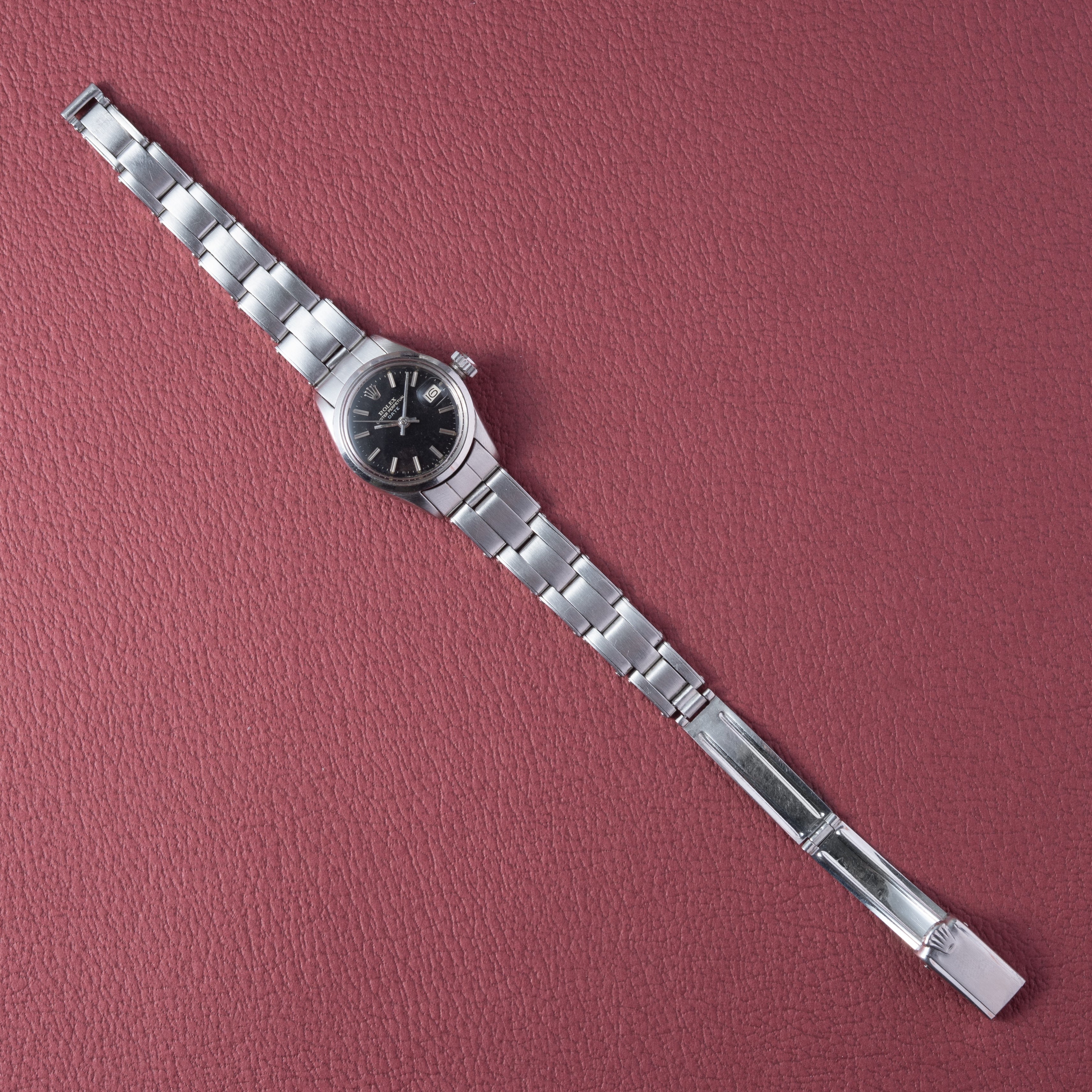 ロレックス レディース 1967年製 Ref.6516 オイスターパーペチュアルデイト ブラックダイヤル