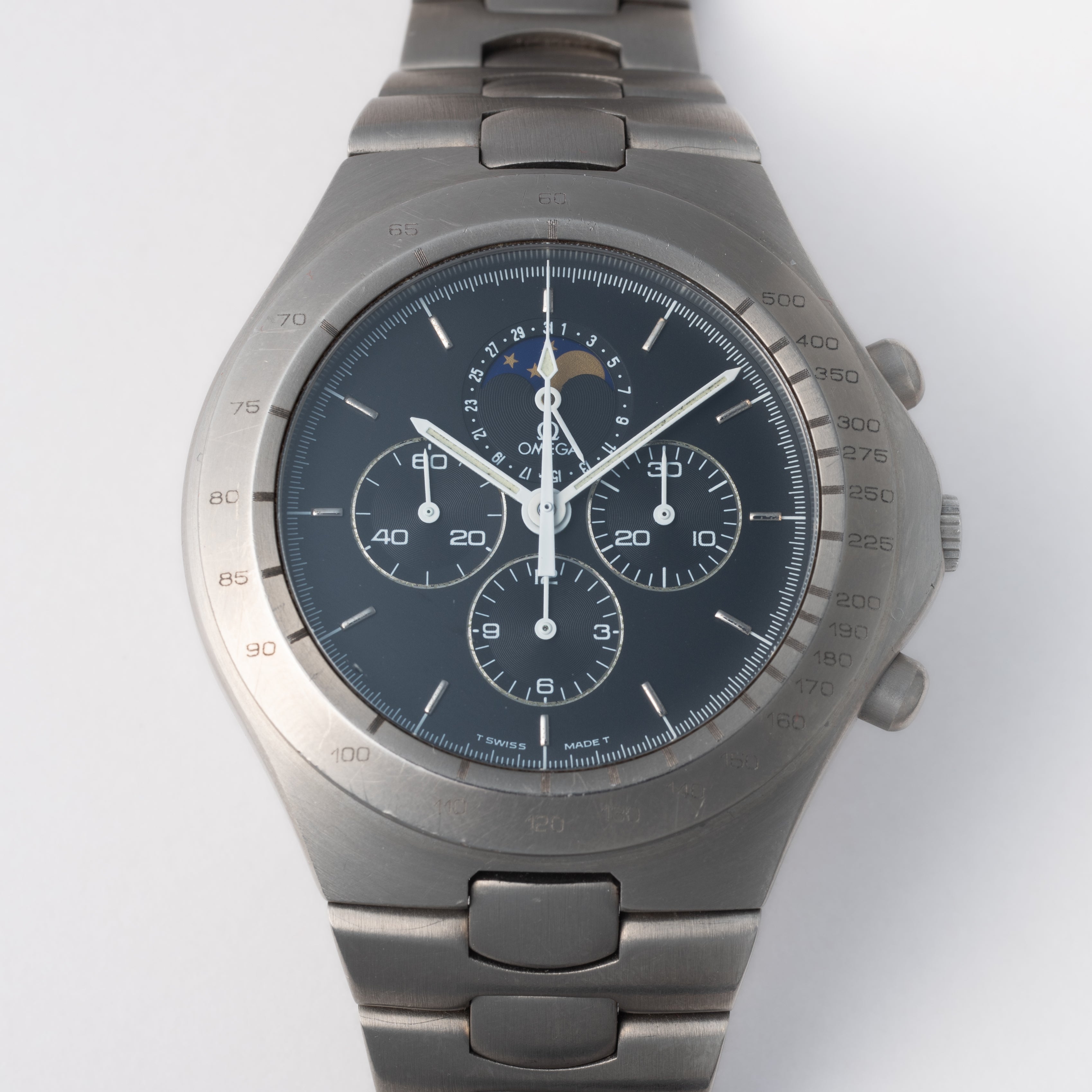 オメガ 1988年製 スピードマスター ムーンフェイズ 400本限定 チタンケース Cal.866 手巻き