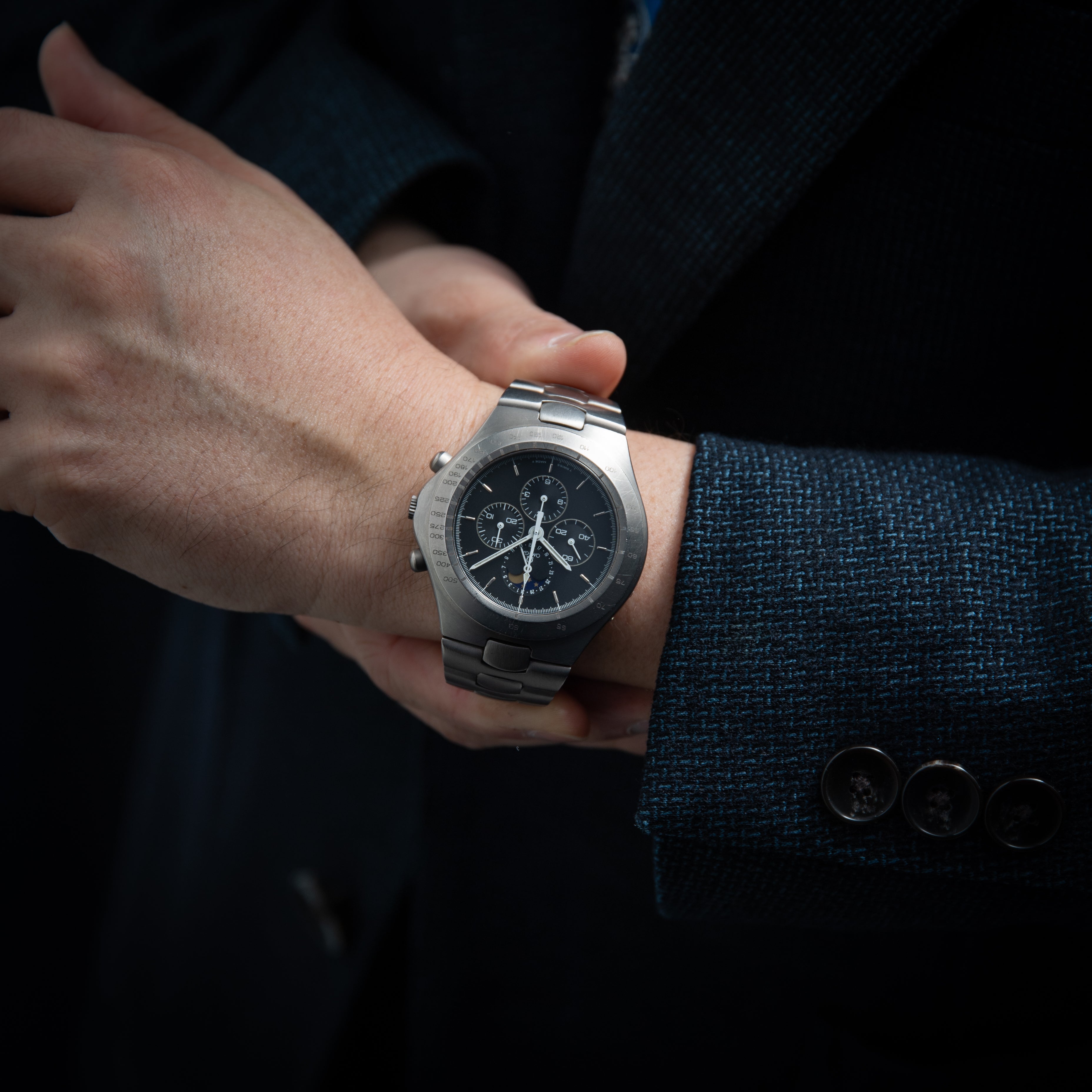 オメガ 1988年製 スピードマスター ムーンフェイズ 400本限定 チタンケース Cal.866 手巻き