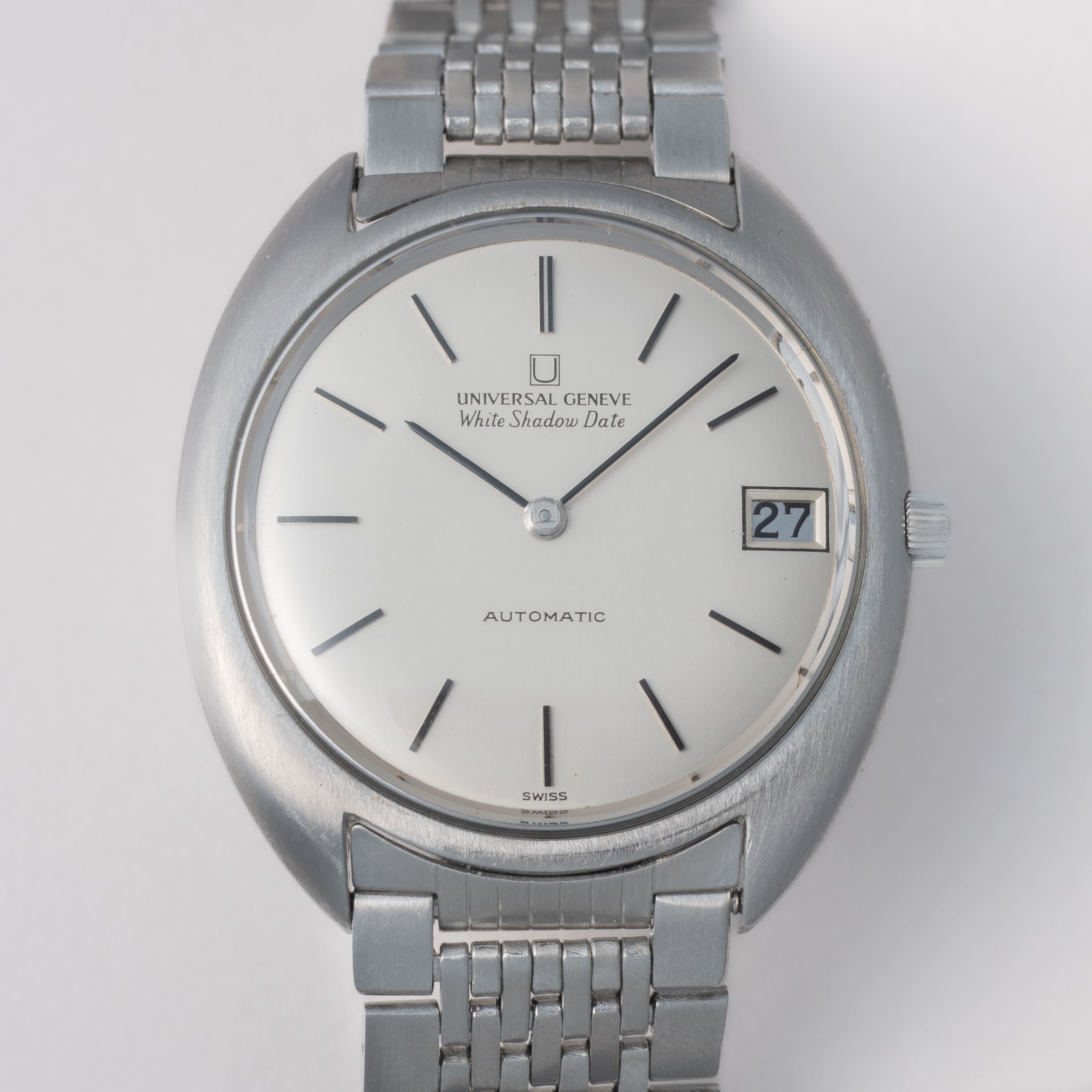 ユニバーサル ジュネーブ ホワイトシャドウ デイト 1970年代製 マイクロローター自動巻き