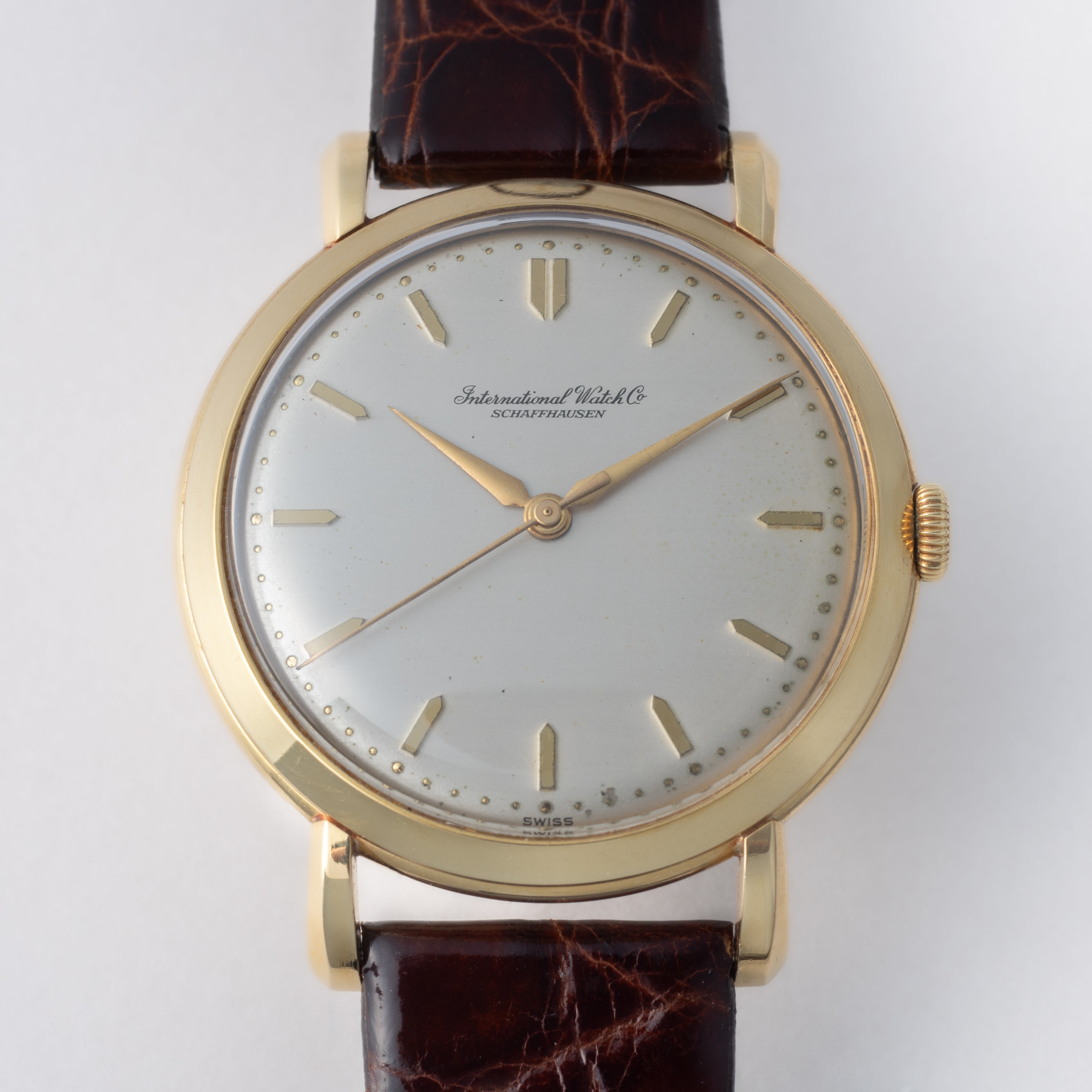 IWC ラウンドケース 18金無垢 手巻き 1955年製  Cal.89