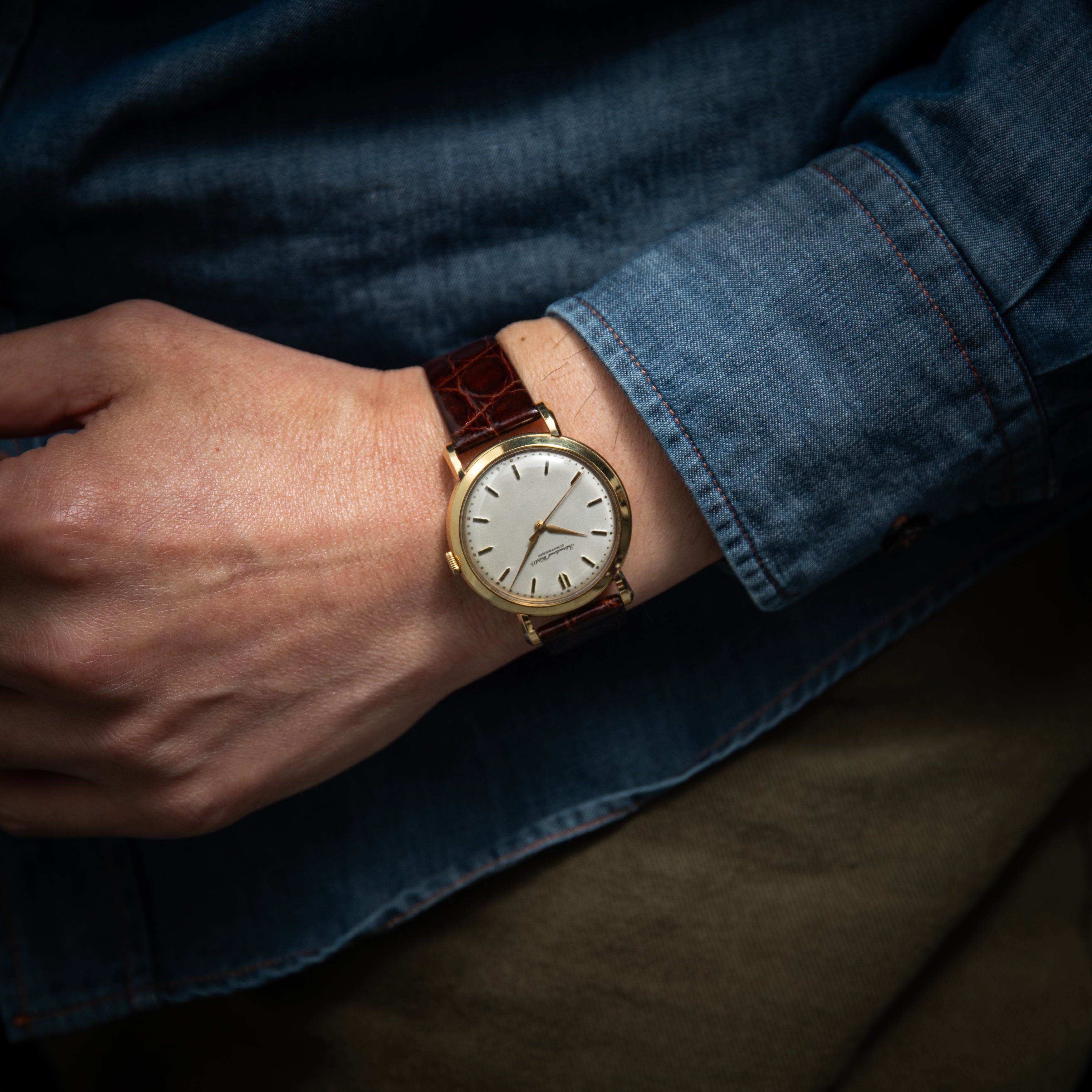 IWC ラウンドケース 18金無垢 手巻き 1955年製  Cal.89