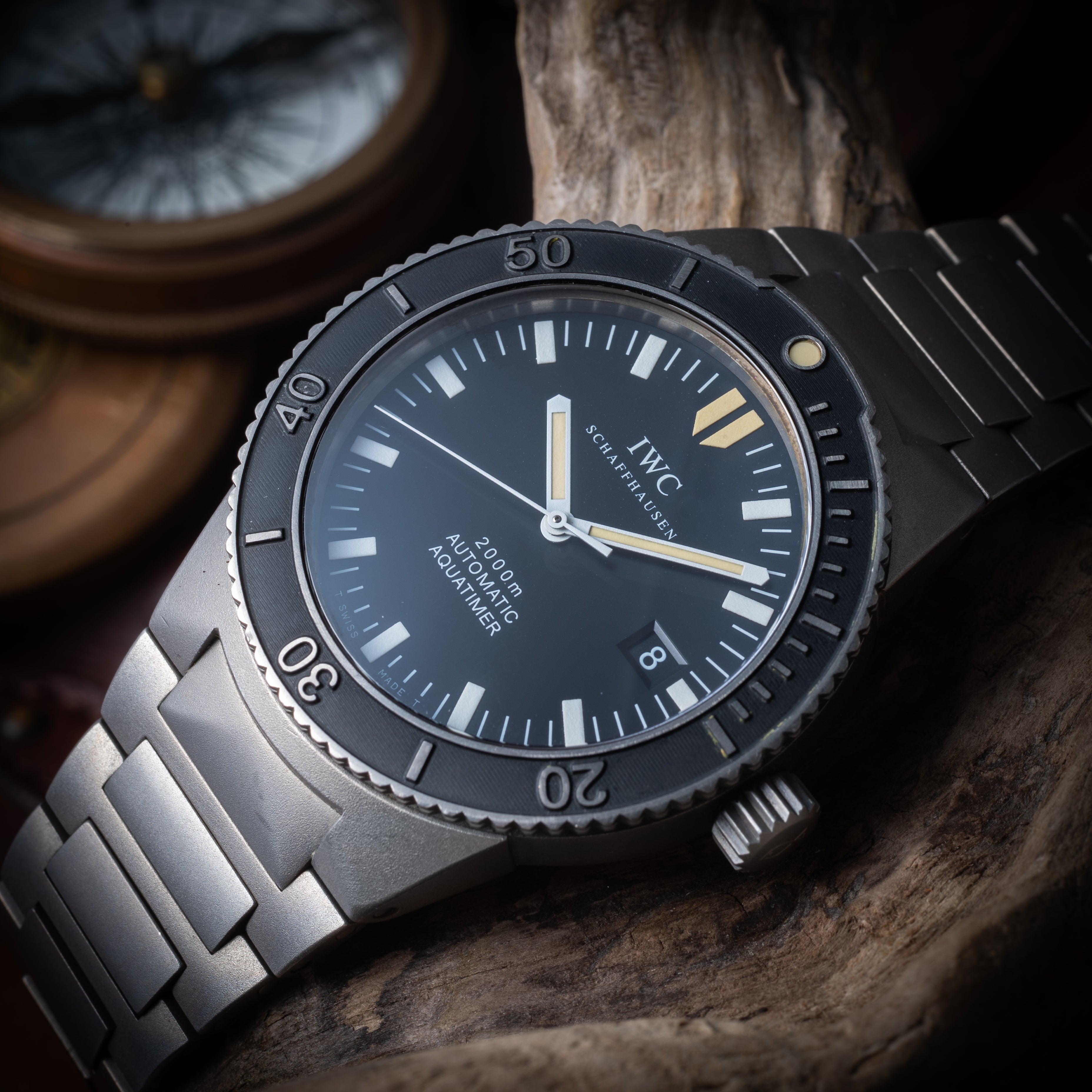 IWC 1999年製 アクアタイマー 2000m防水 チタン 純正ブレス お魚リューズ