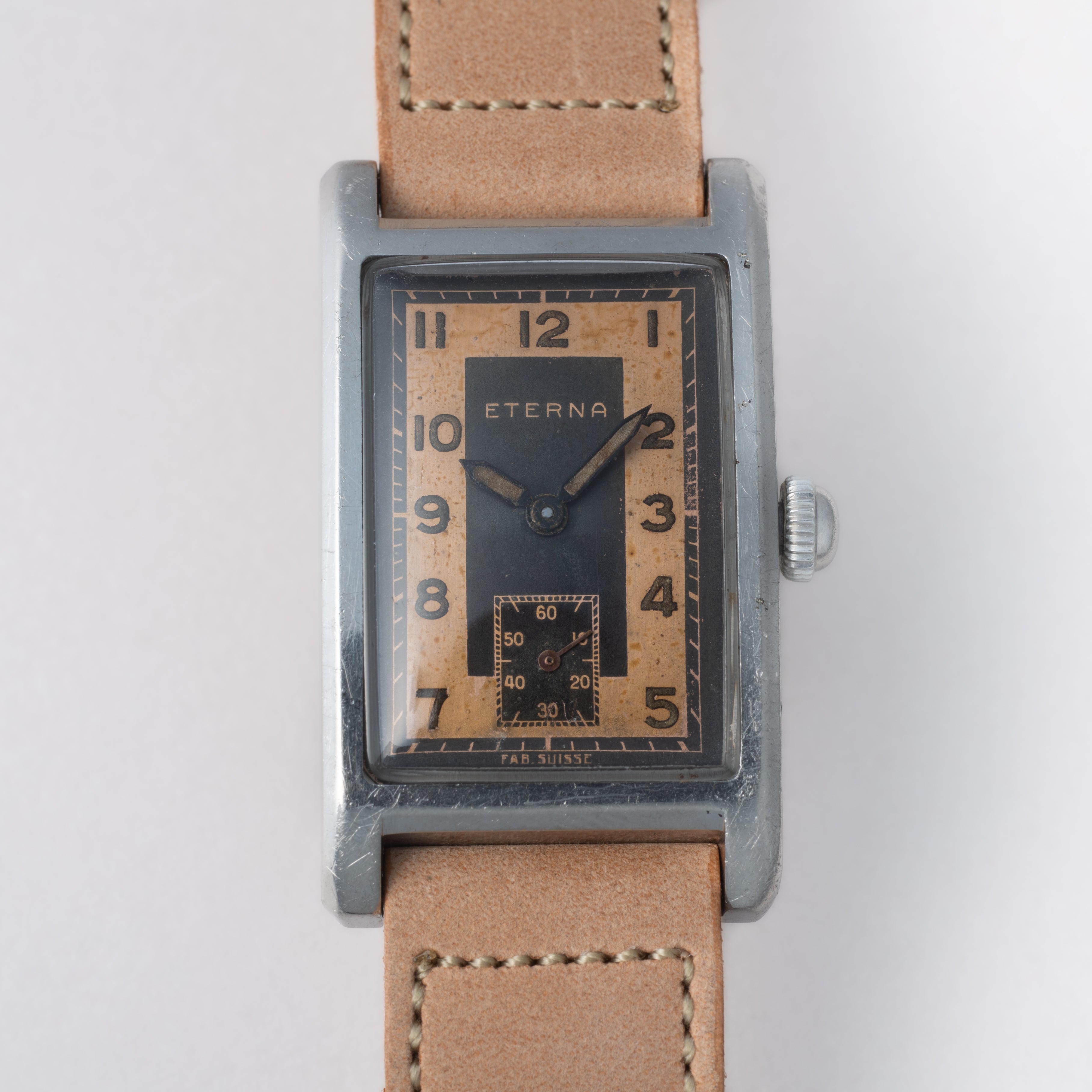 エテルナ レクタングル クラムシェルケース 1940年代製 手巻き ツートンダイヤル