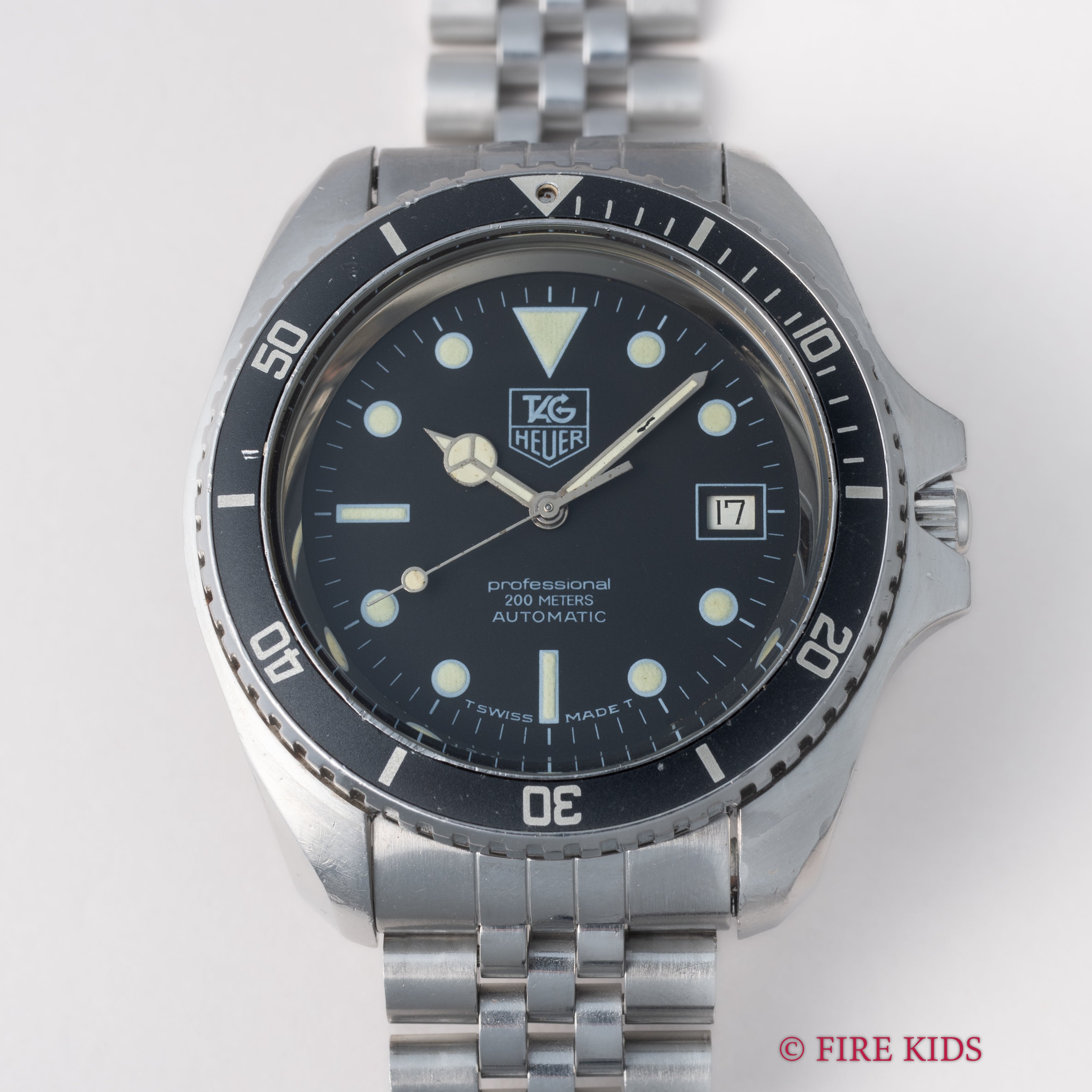 タグホイヤー プロフェッショナルダイバー200m 自動巻 1980年代製 Ref.844/5 純正ステンレスブレス