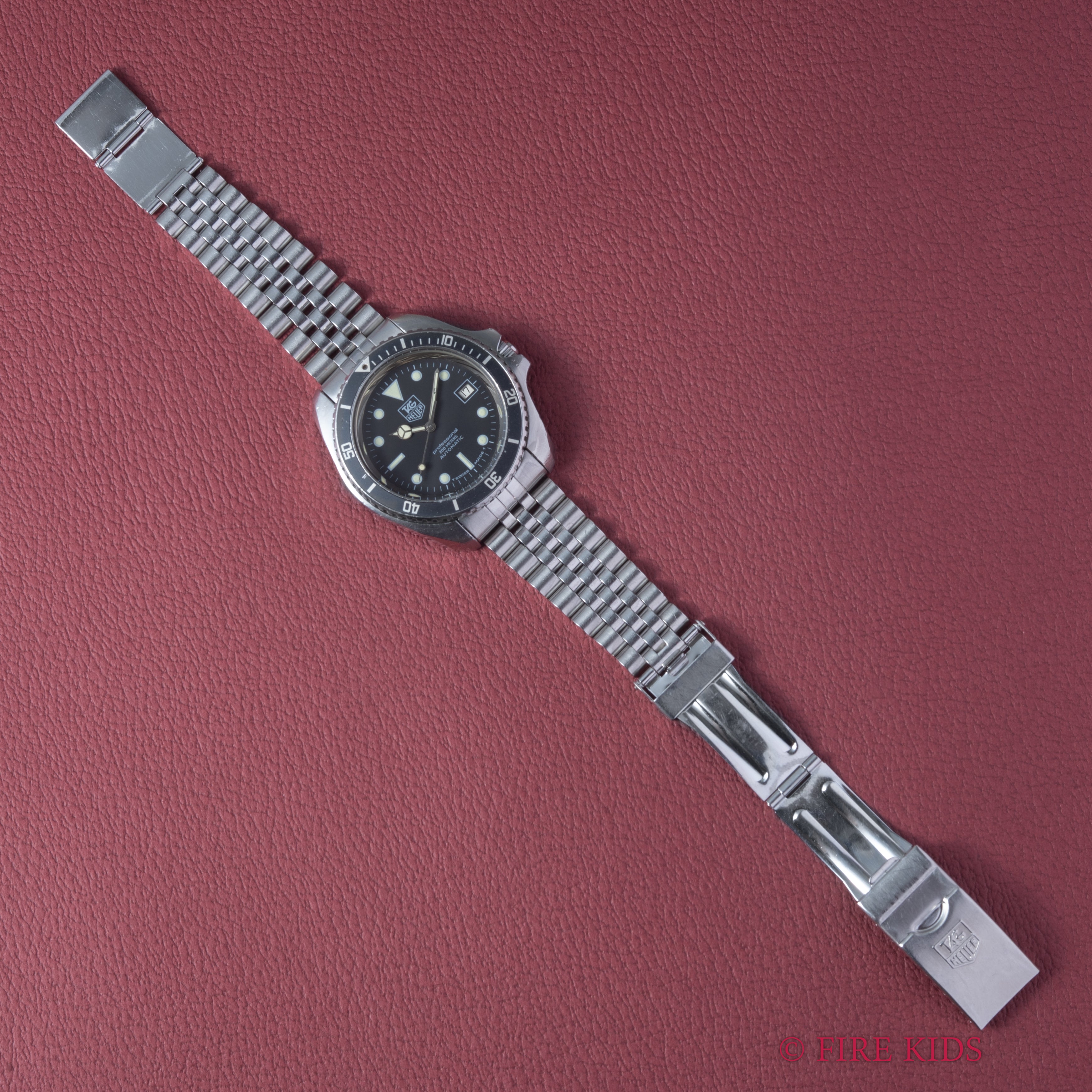 タグホイヤー プロフェッショナルダイバー200m 自動巻 1980年代製 Ref.844/5 純正ステンレスブレス