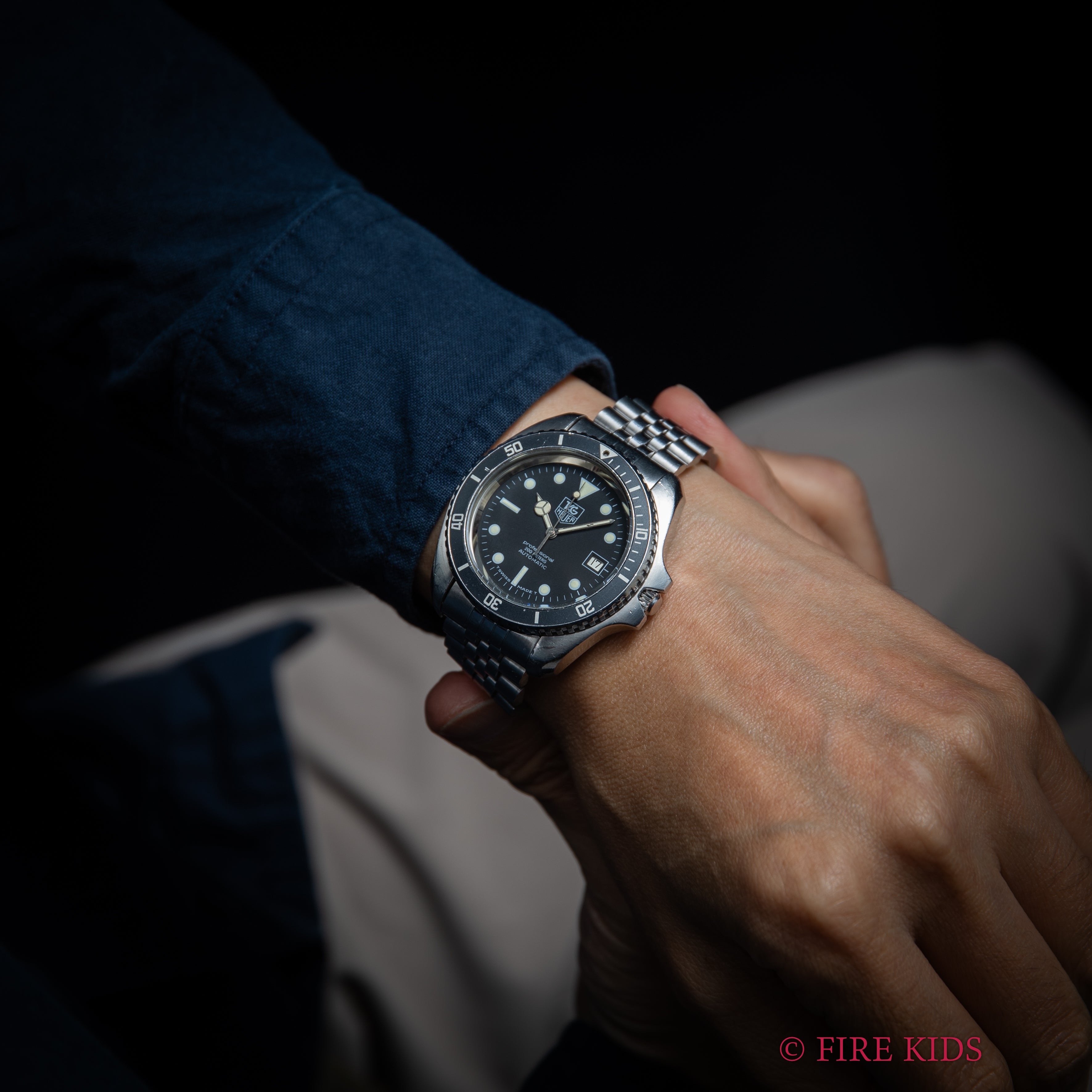 タグホイヤー プロフェッショナルダイバー200m 自動巻 1980年代製 Ref.844/5 純正ステンレスブレス