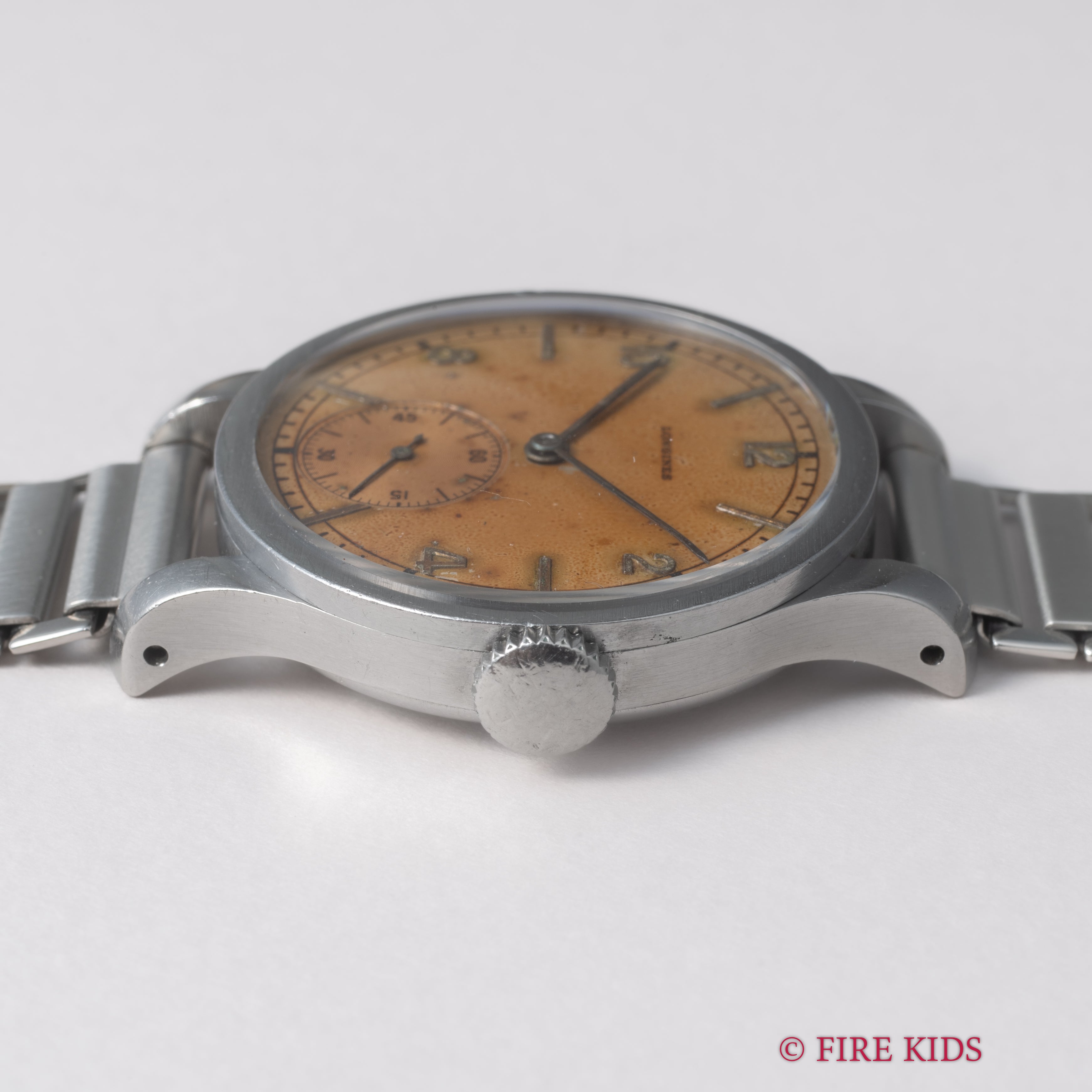 ロンジン カラトラバケース 1940年代製 手巻 Cal.12.68Z フラットベゼル 社外バンブーブレス