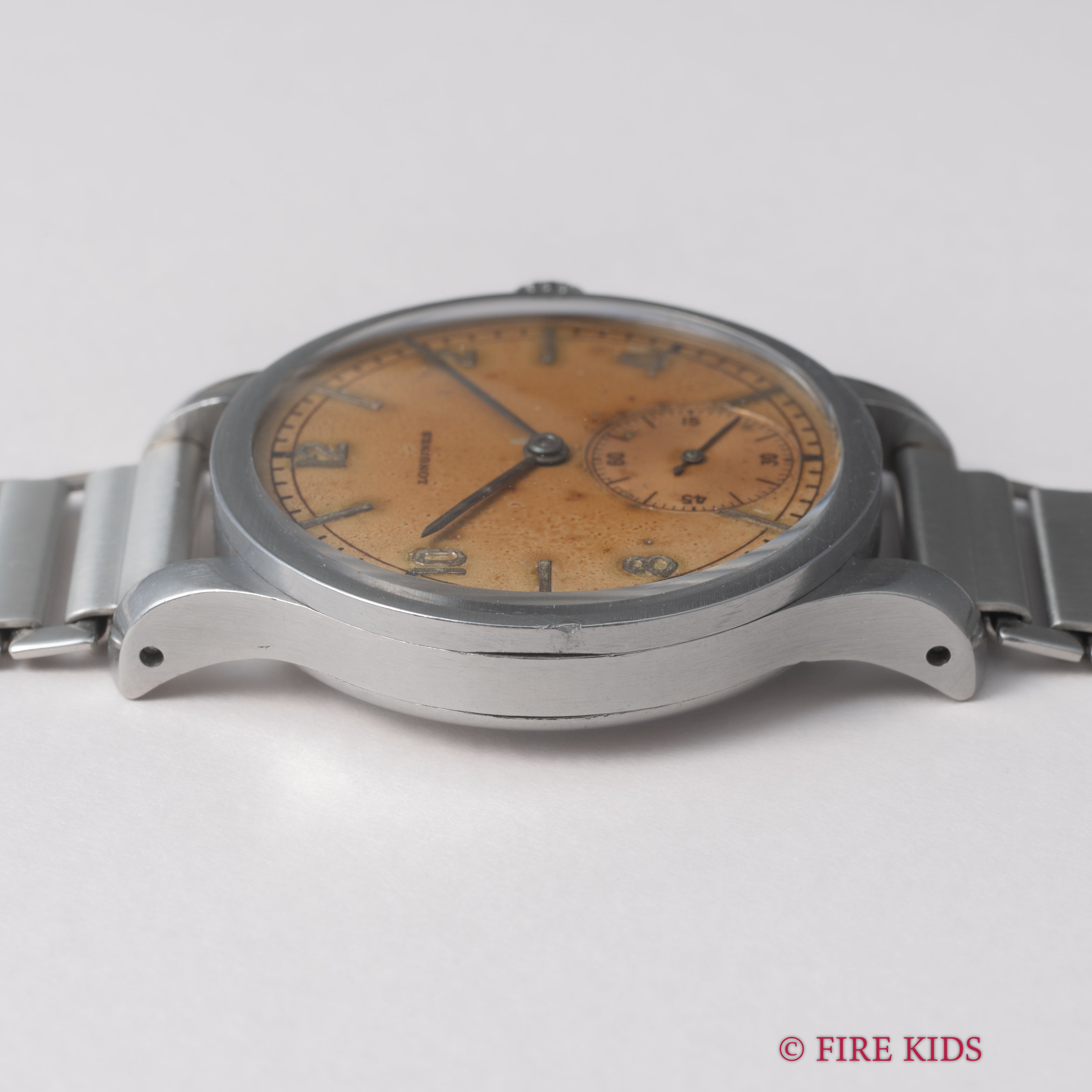 ロンジン カラトラバケース 1940年代製 手巻 Cal.12.68Z フラットベゼル 社外バンブーブレス