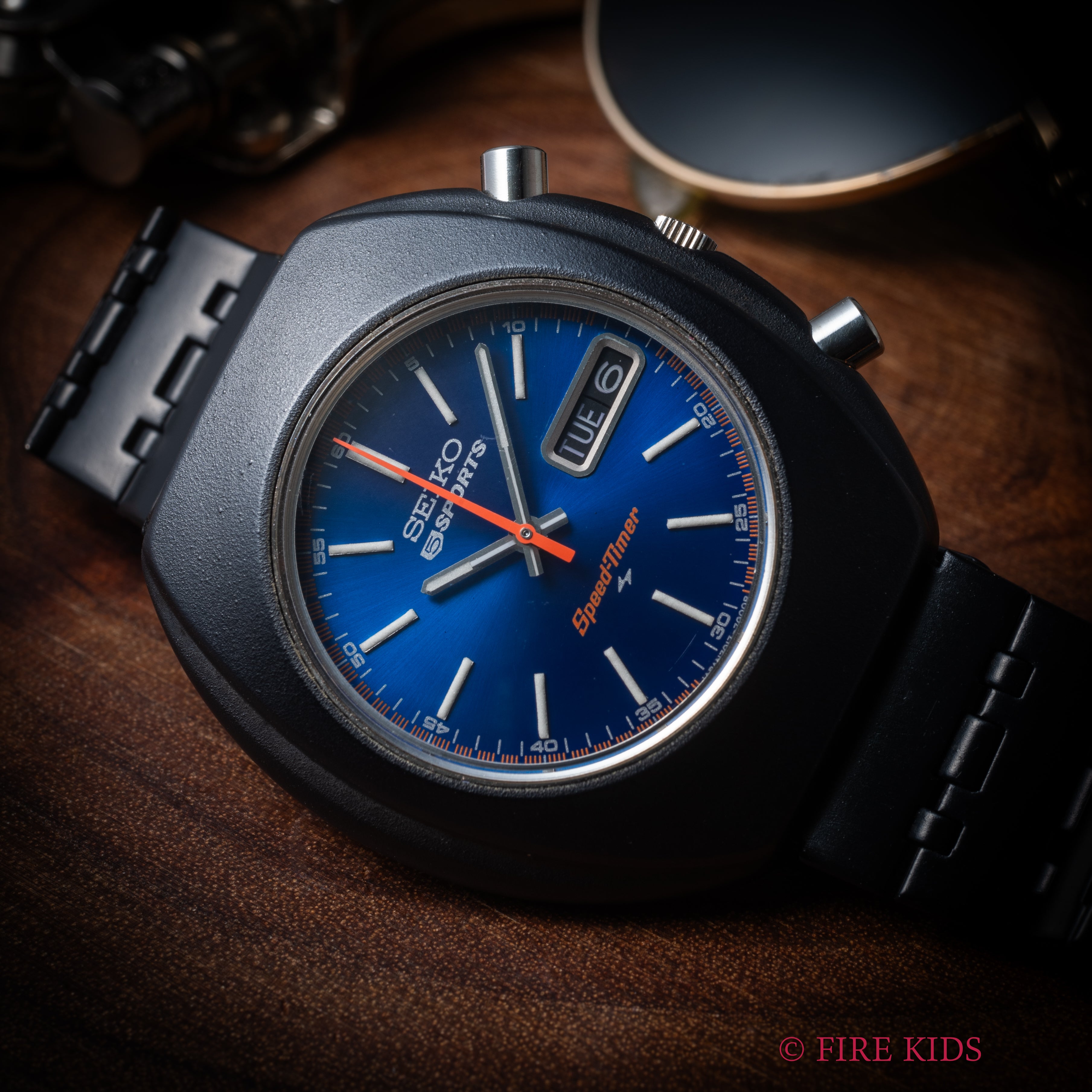 セイコー 5スポーツ スピードタイマー 1972年製 NSBケース 自動巻クロノグラフ Ref.7017-7000 純正ブレス 美品