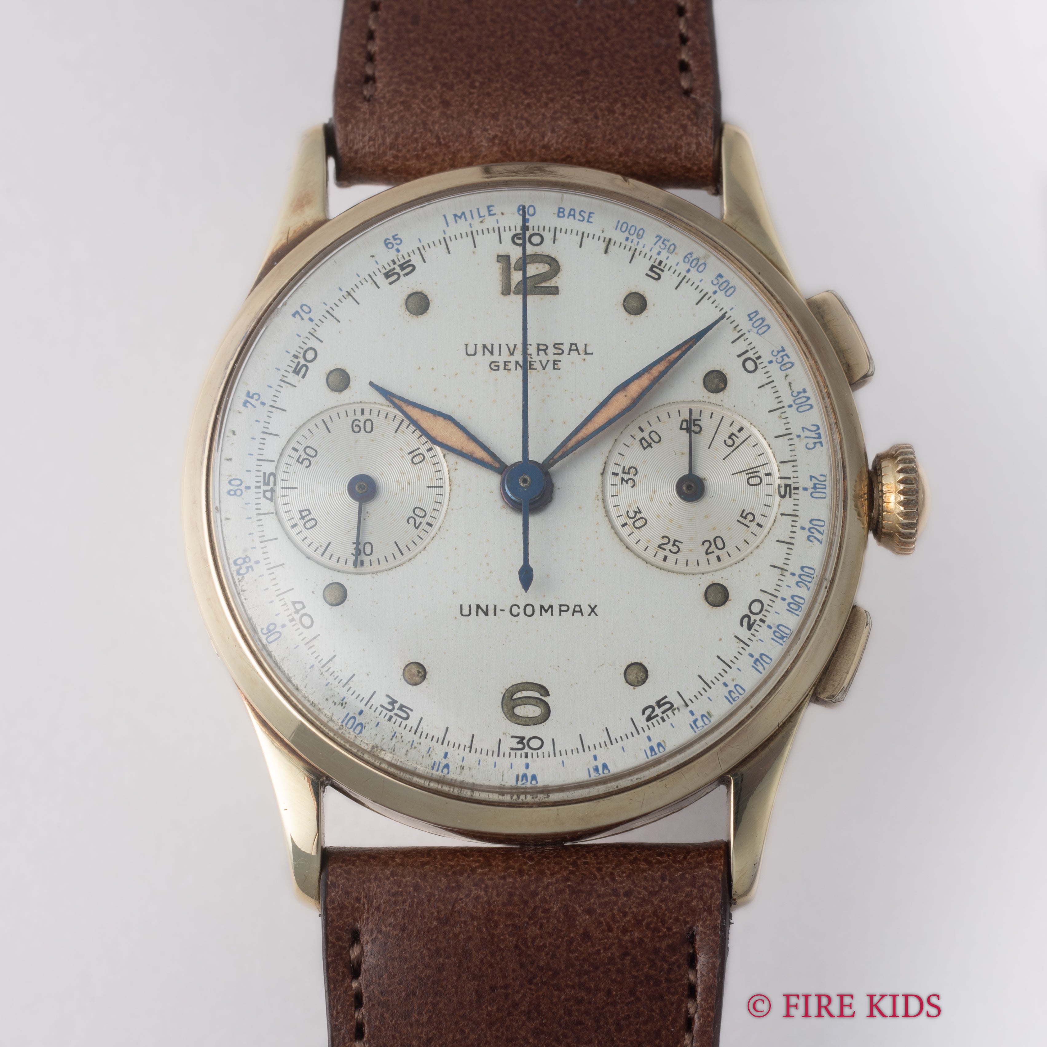 ユニバーサル・ジュネーブ 14金無垢ユニコンパックス 1940年代製 手巻 Cal.285 2レジスタークロノグラフ